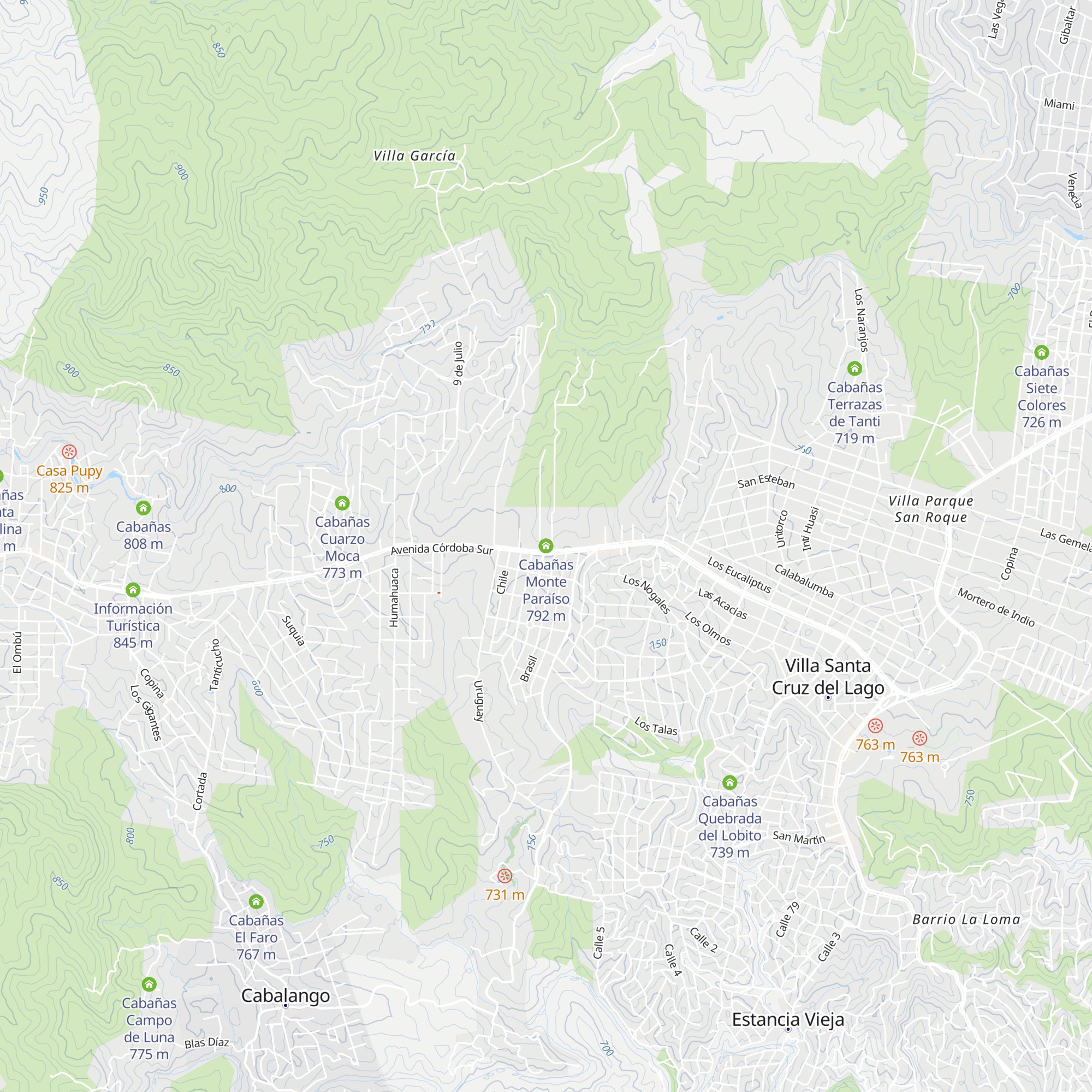 Cabañas Monte Paraíso map