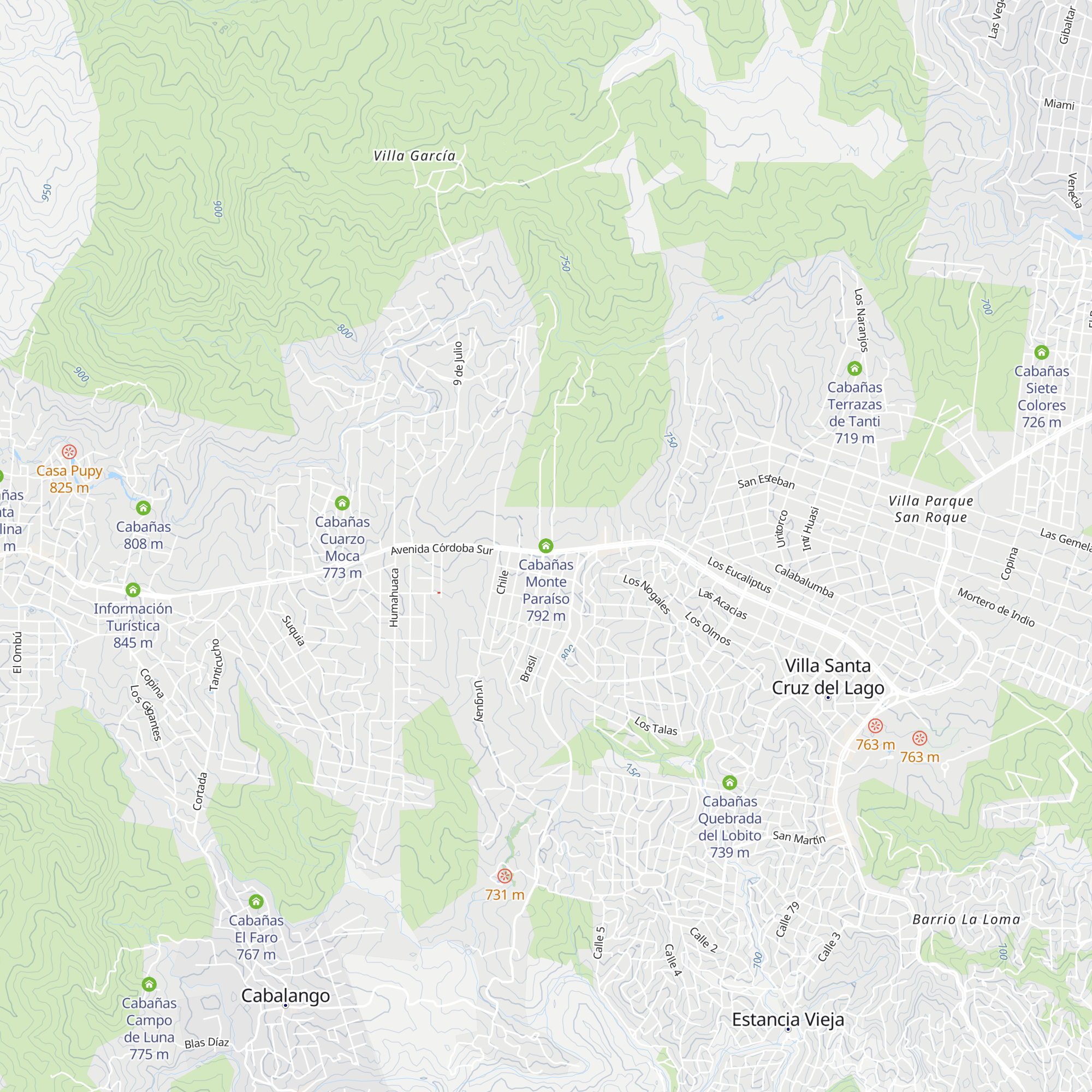 Cabañas Monte Paraíso map