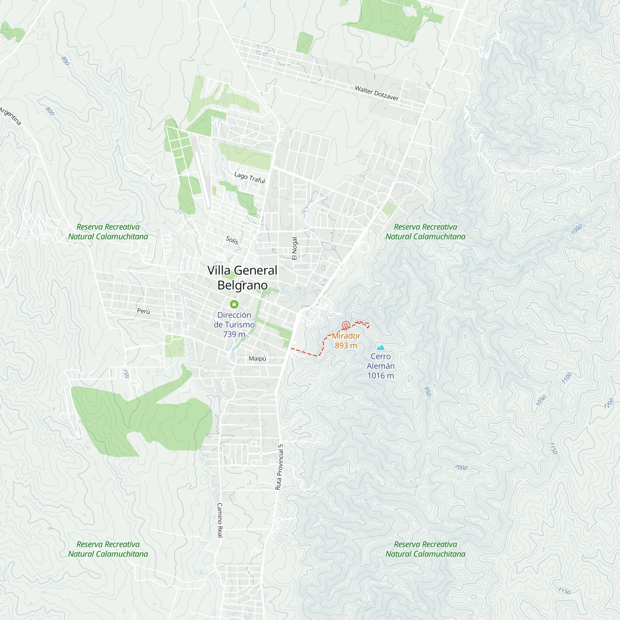 Balcón al Champaquí map
