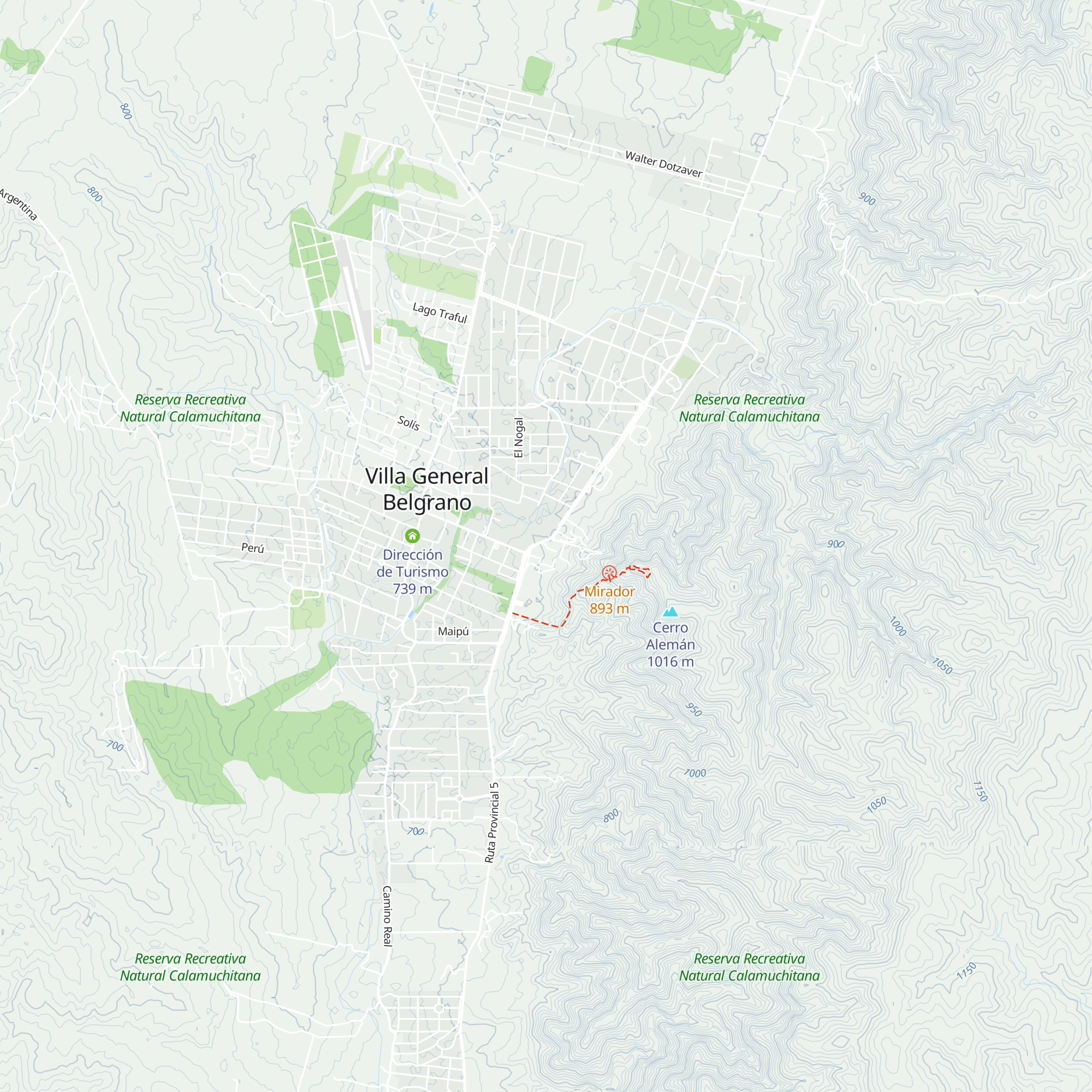 Balcón al Champaquí map