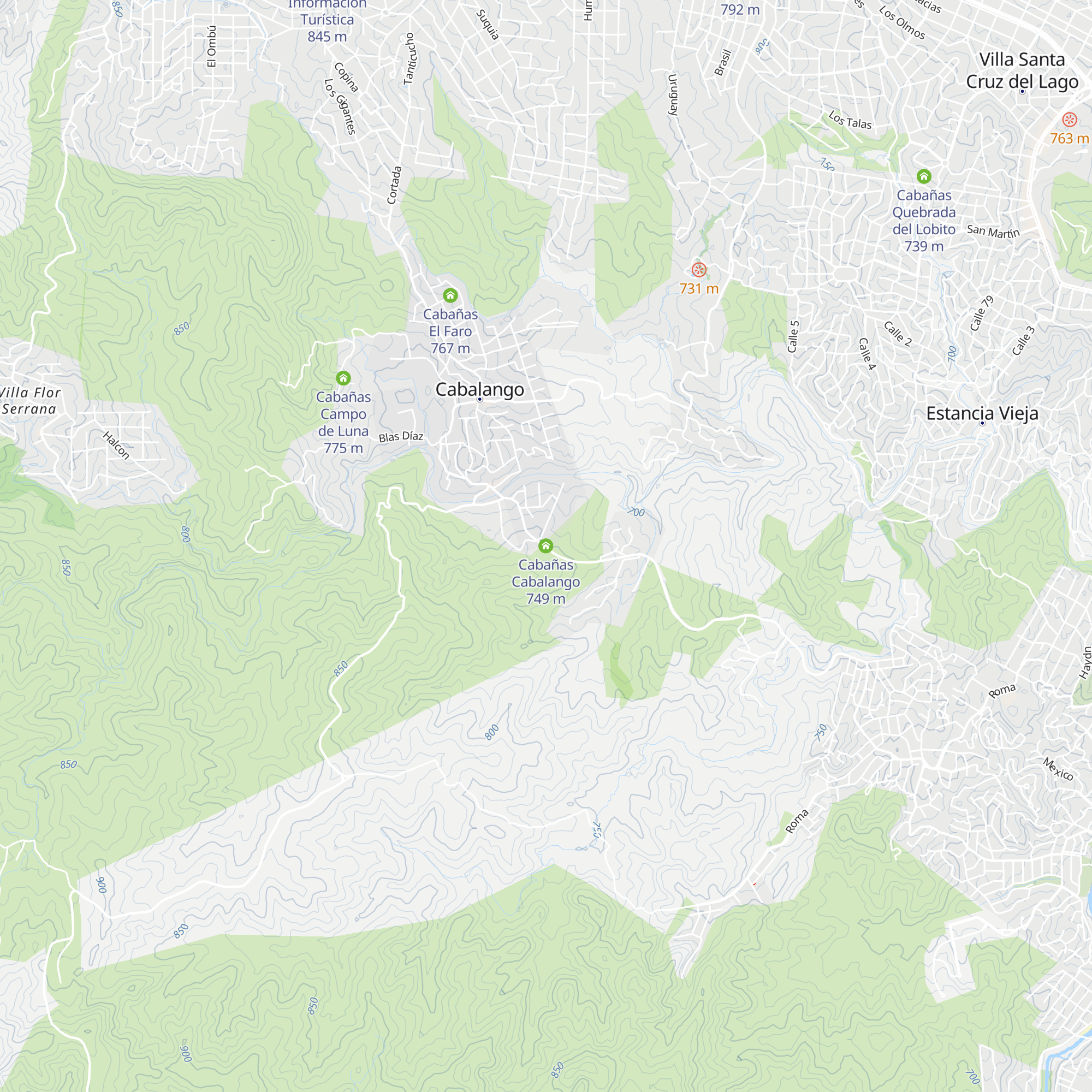 Cabañas Cabalango map