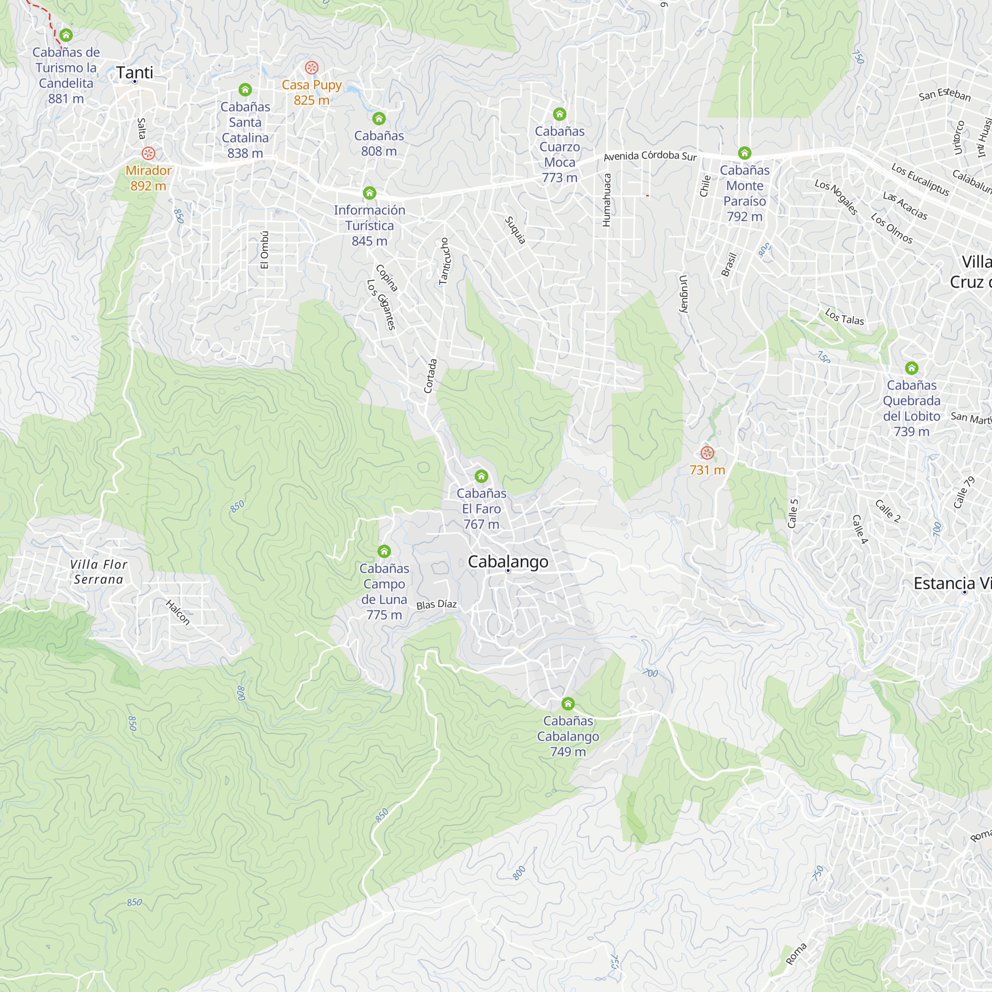 Cabañas Abuela Estela map