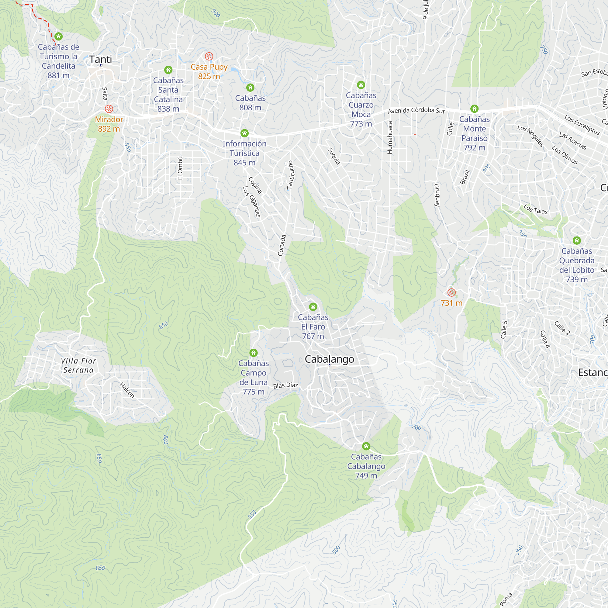 Cabañas Serranas Piuquen map