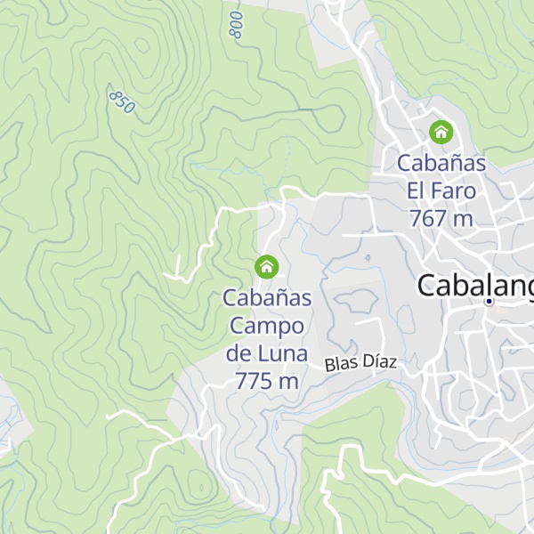 Map of Cabañas Campo de Luna