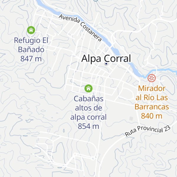 Map of Cabañas altos de alpa corral