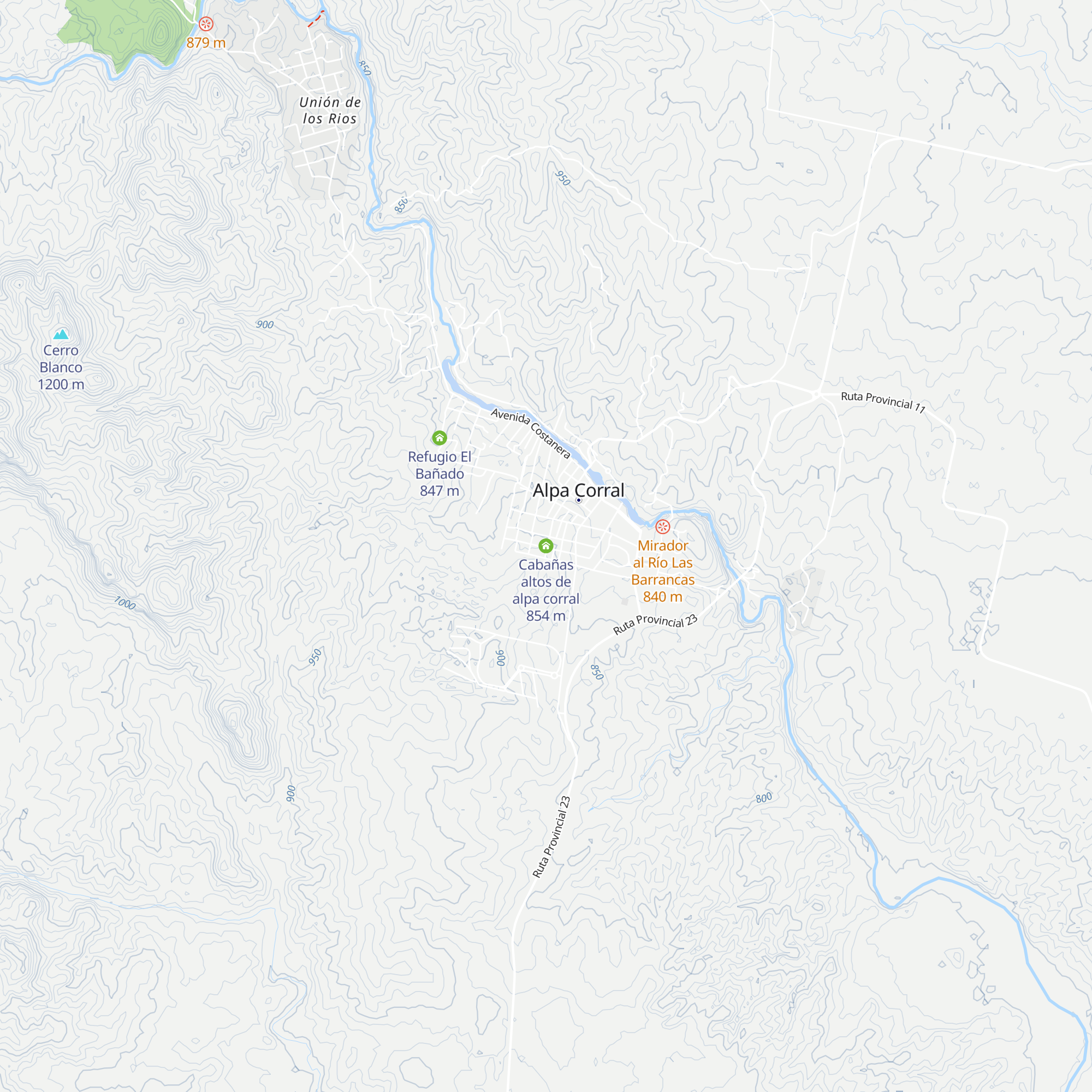 Cabañas altos de alpa corral map