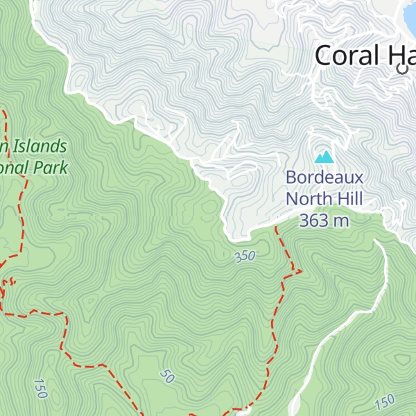 Map of Bordeaux Mountain