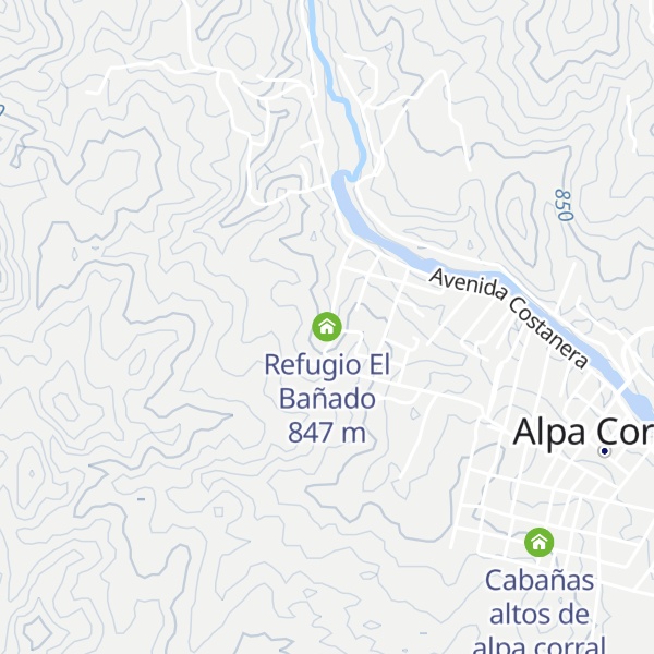 Map of Refugio El Bañado