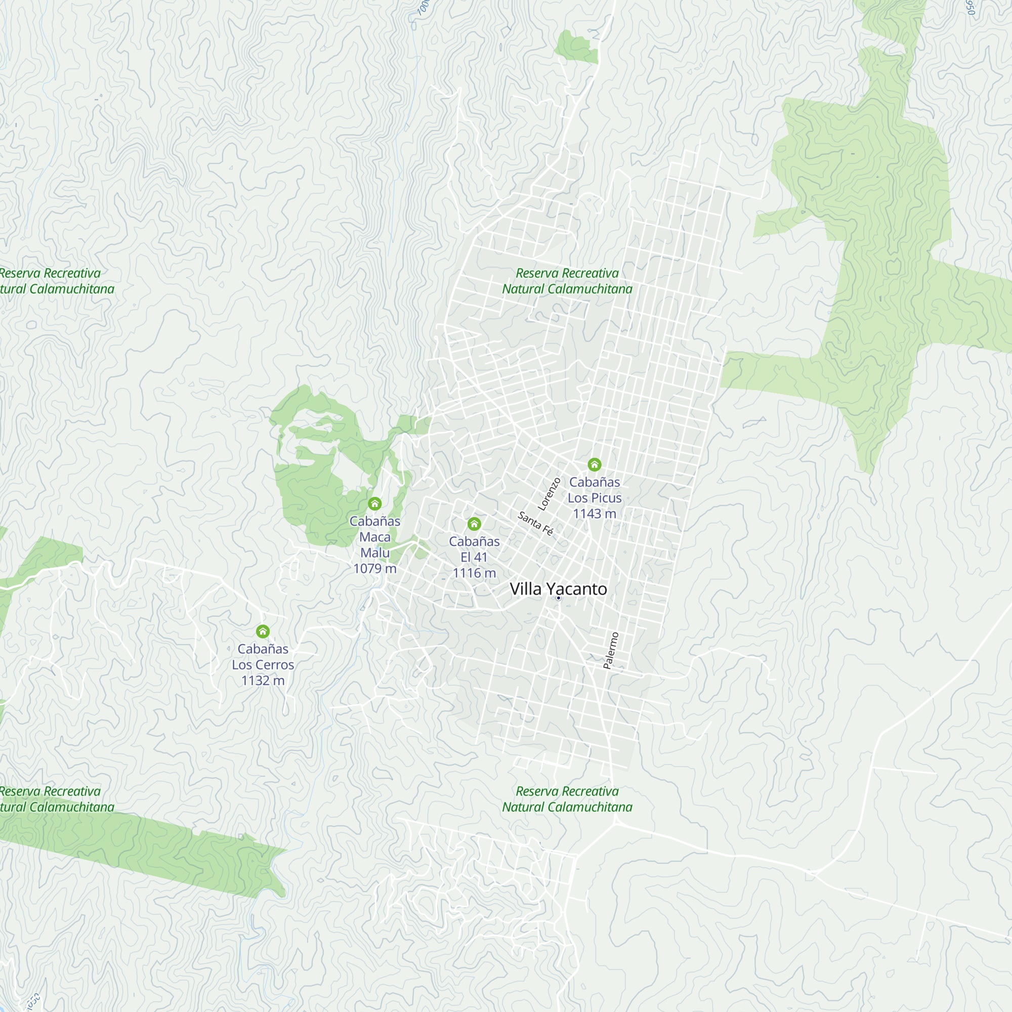 Cabañas Villa Felicidad map