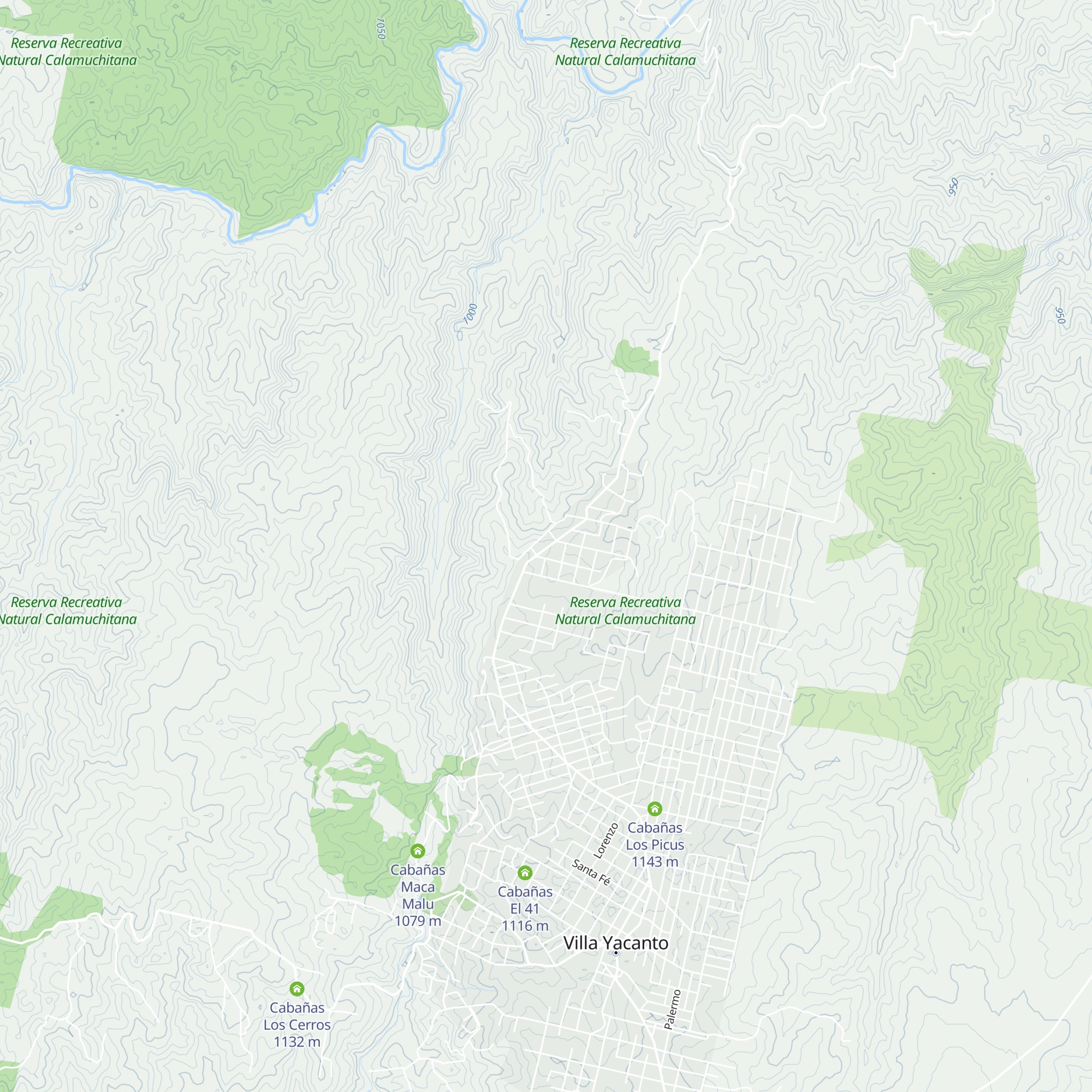 Refugios del Champaqui map