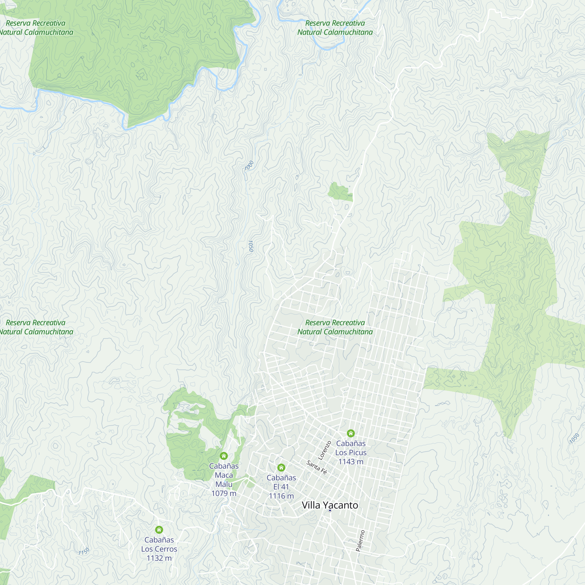 Refugios del Champaqui map