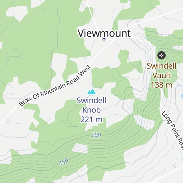 Map of Swindell Knob