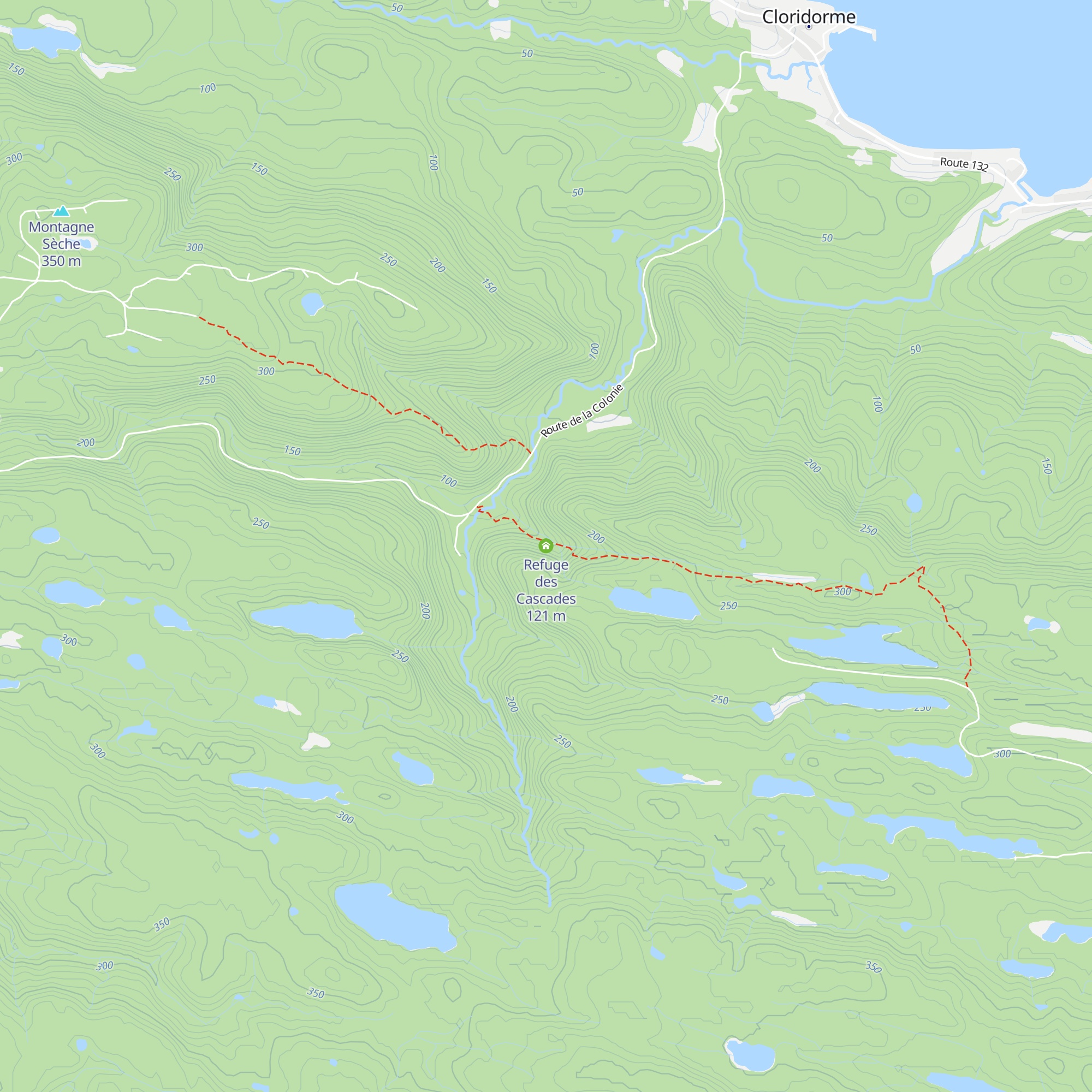 Refuge des Cascades map