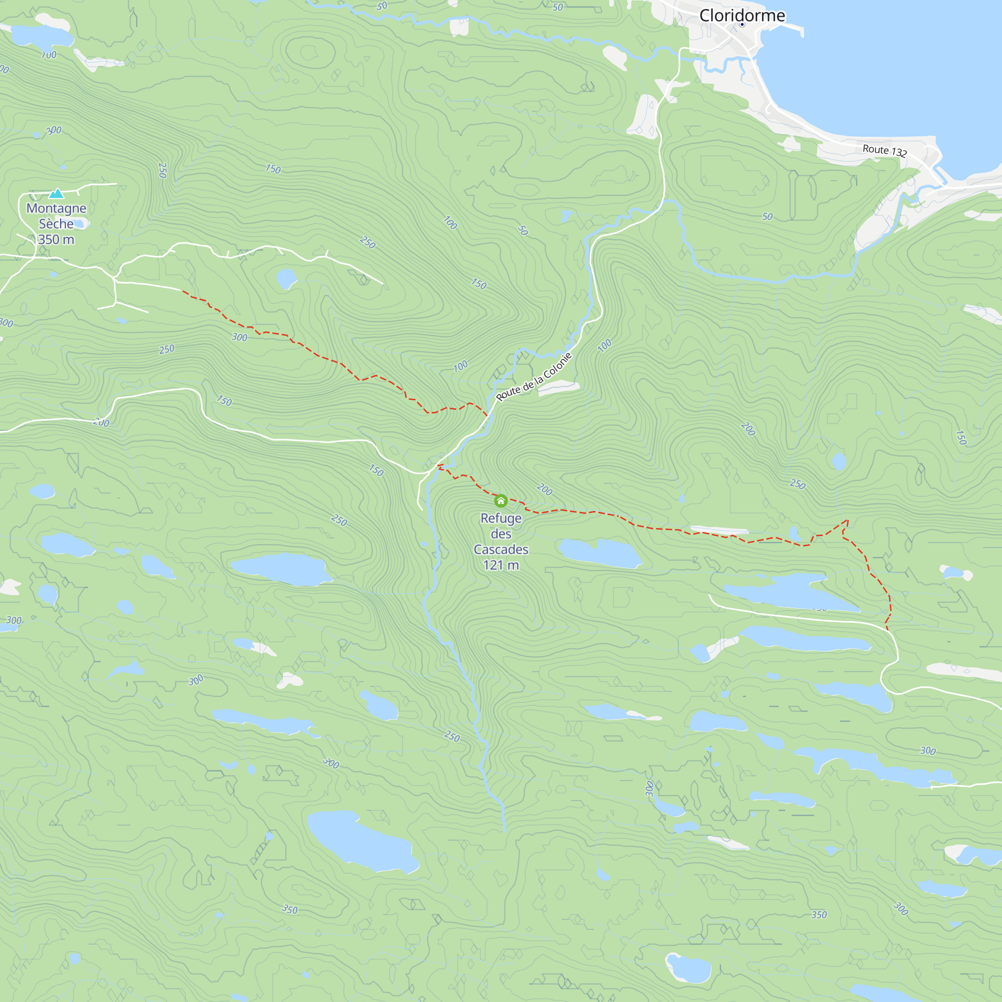 Refuge des Cascades map