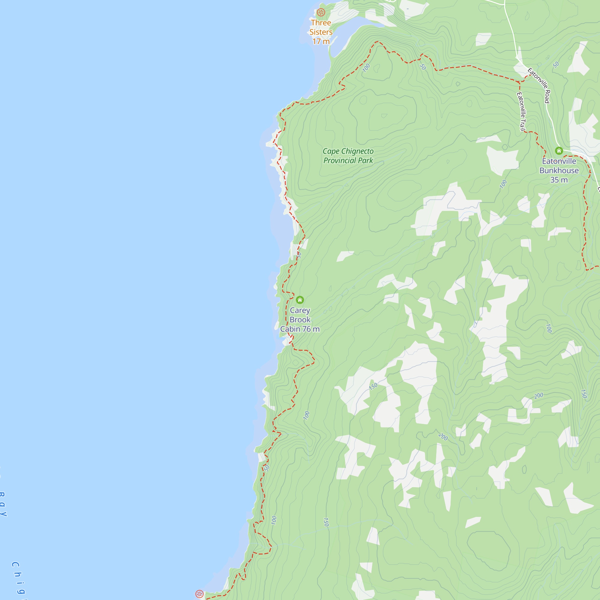 Carey Brook Cabin map
