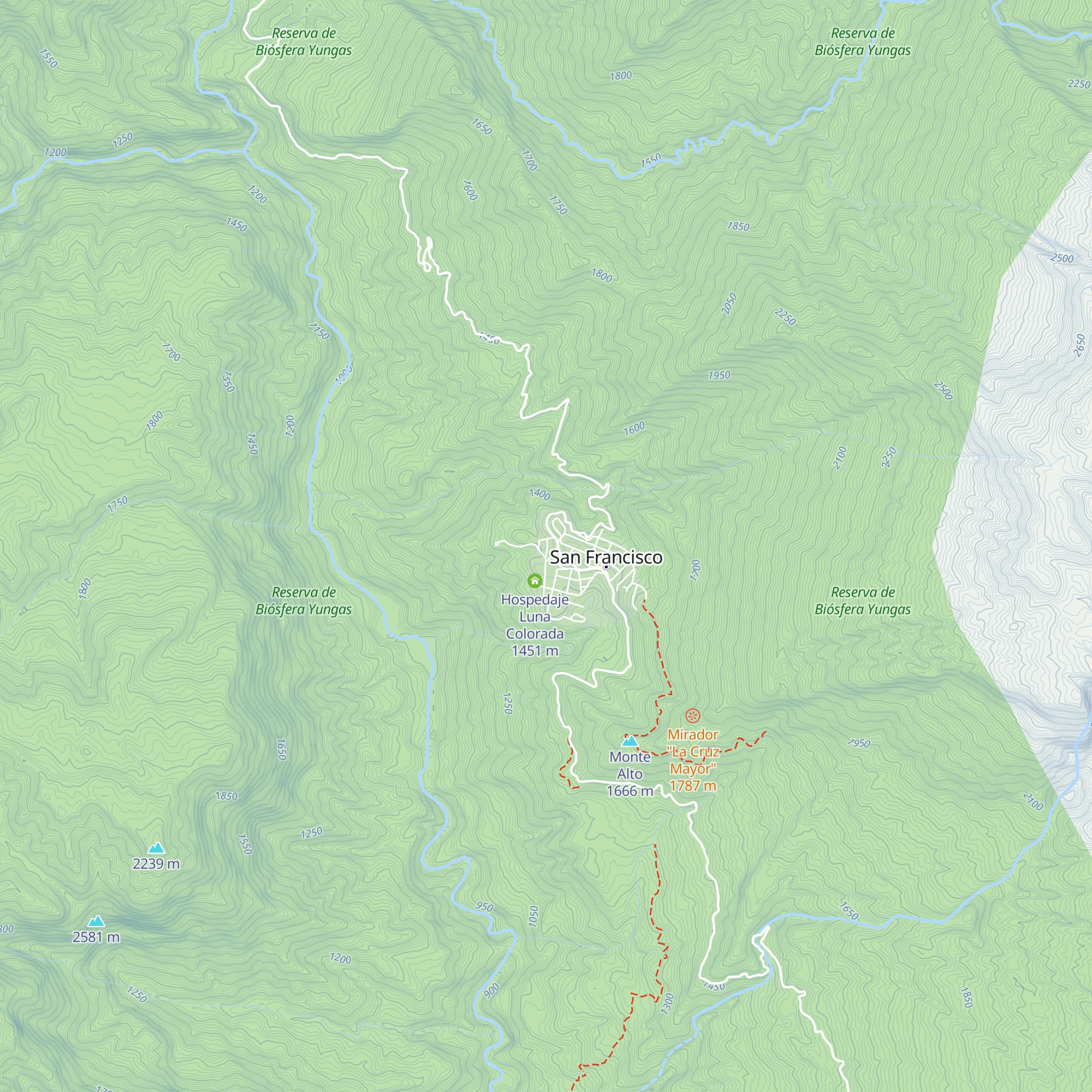 Loma Andina, retal house , panoramic view map