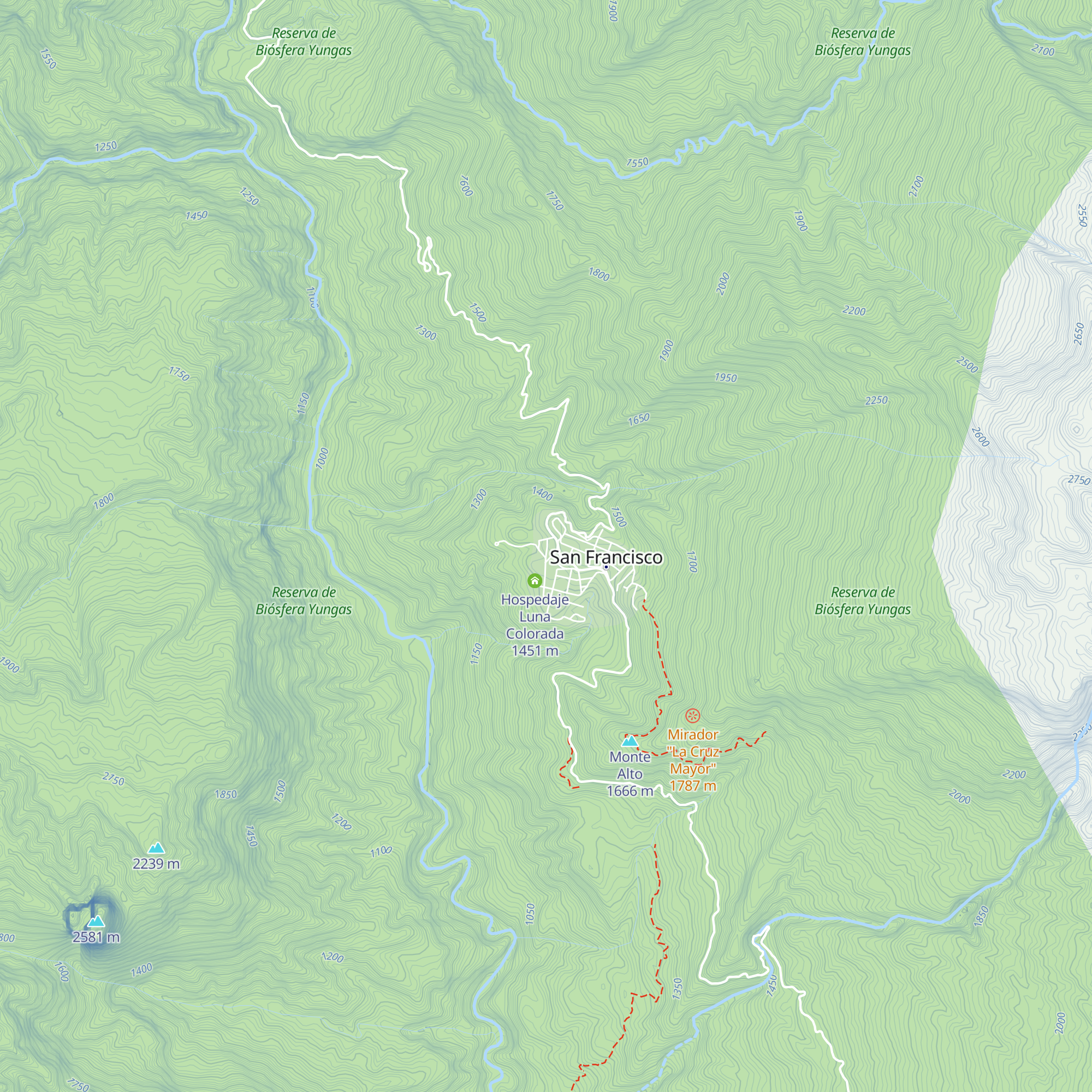 Loma Andina, retal house , panoramic view map