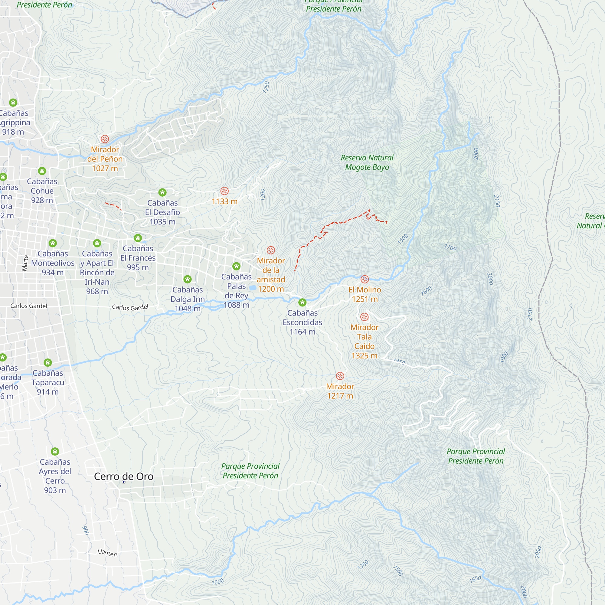 Cabañas Escondidas map