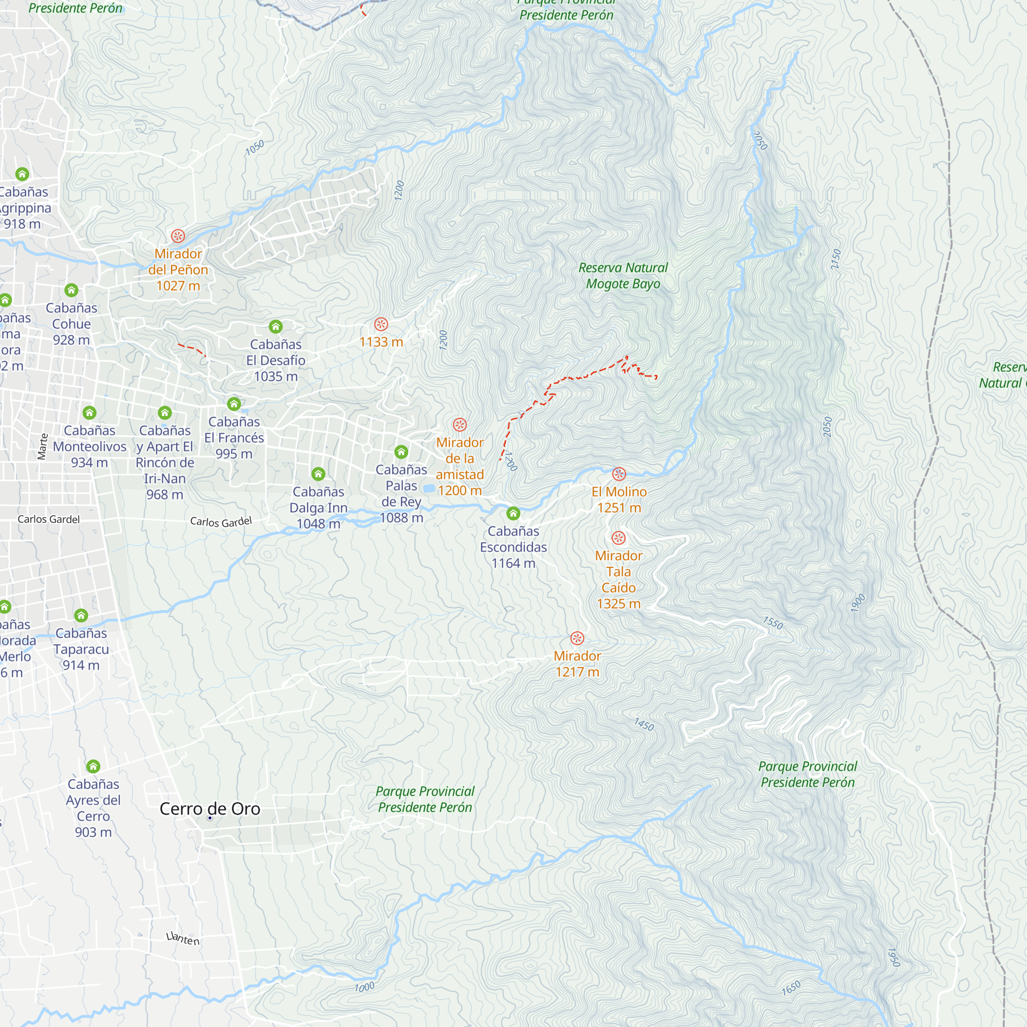 Cabañas Escondidas map