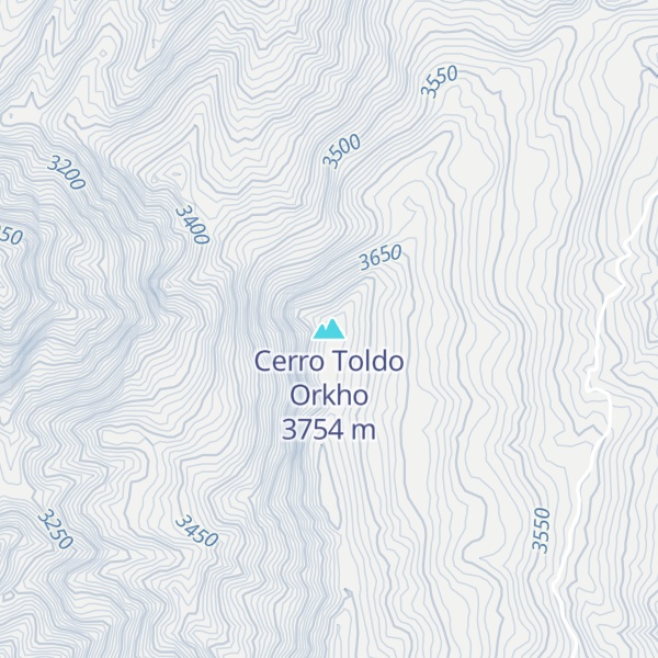 Map of Cerro Toldo Orkho