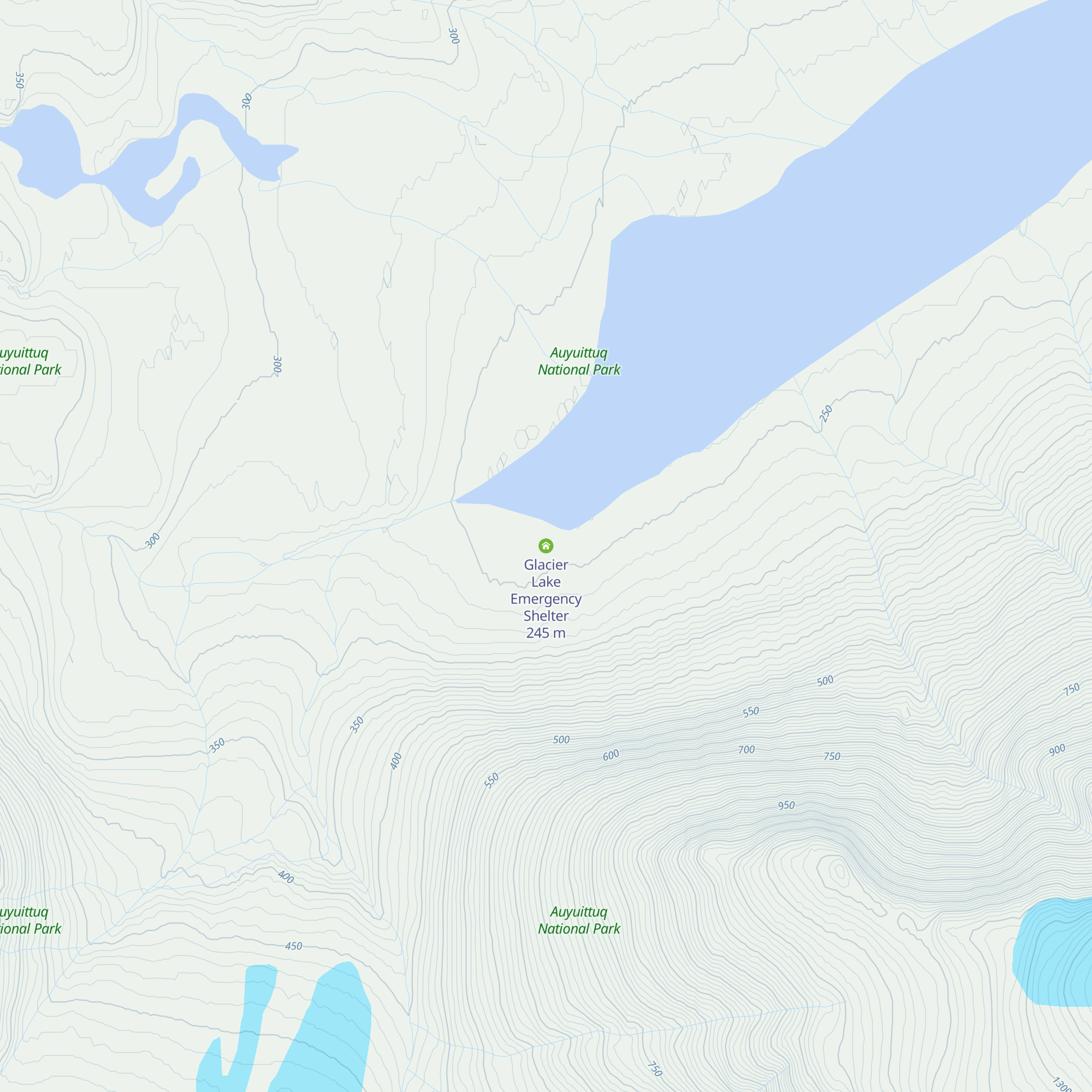 Glacier Lake Emergency Shelter map