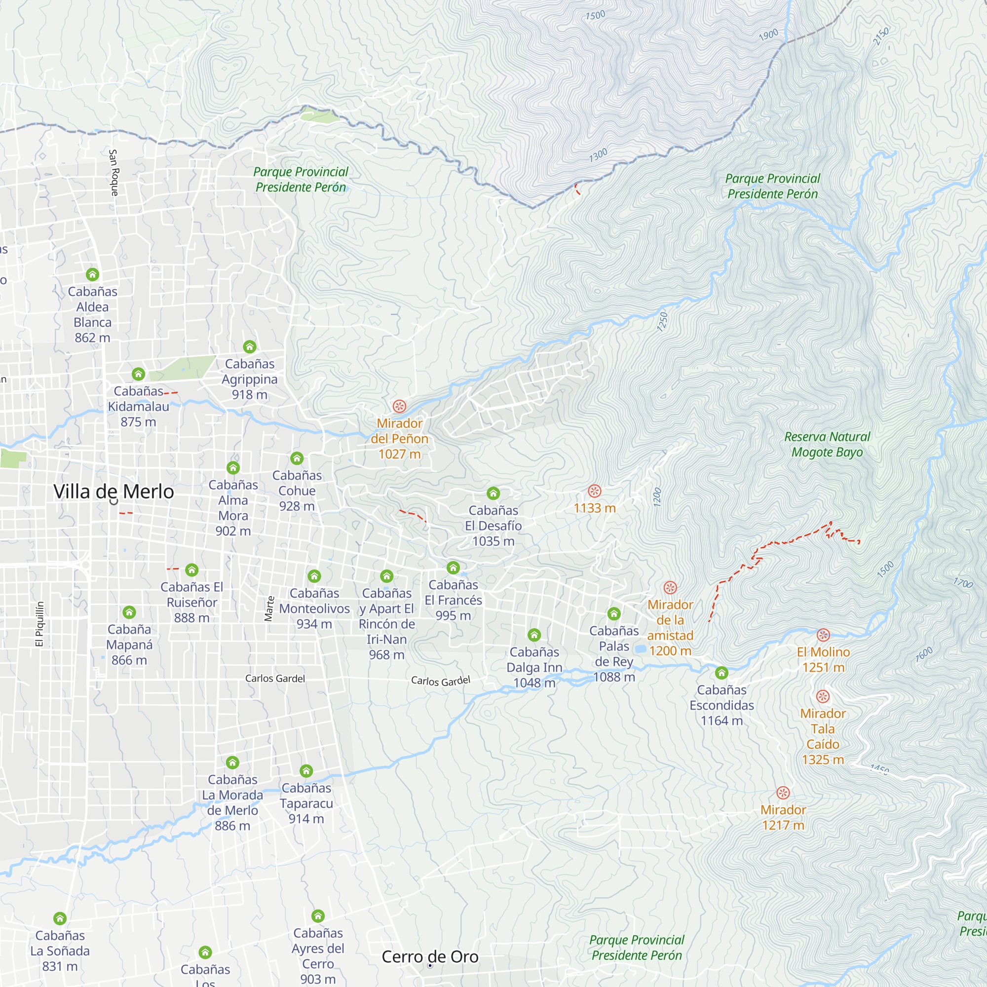 Cabañas El Desafío map