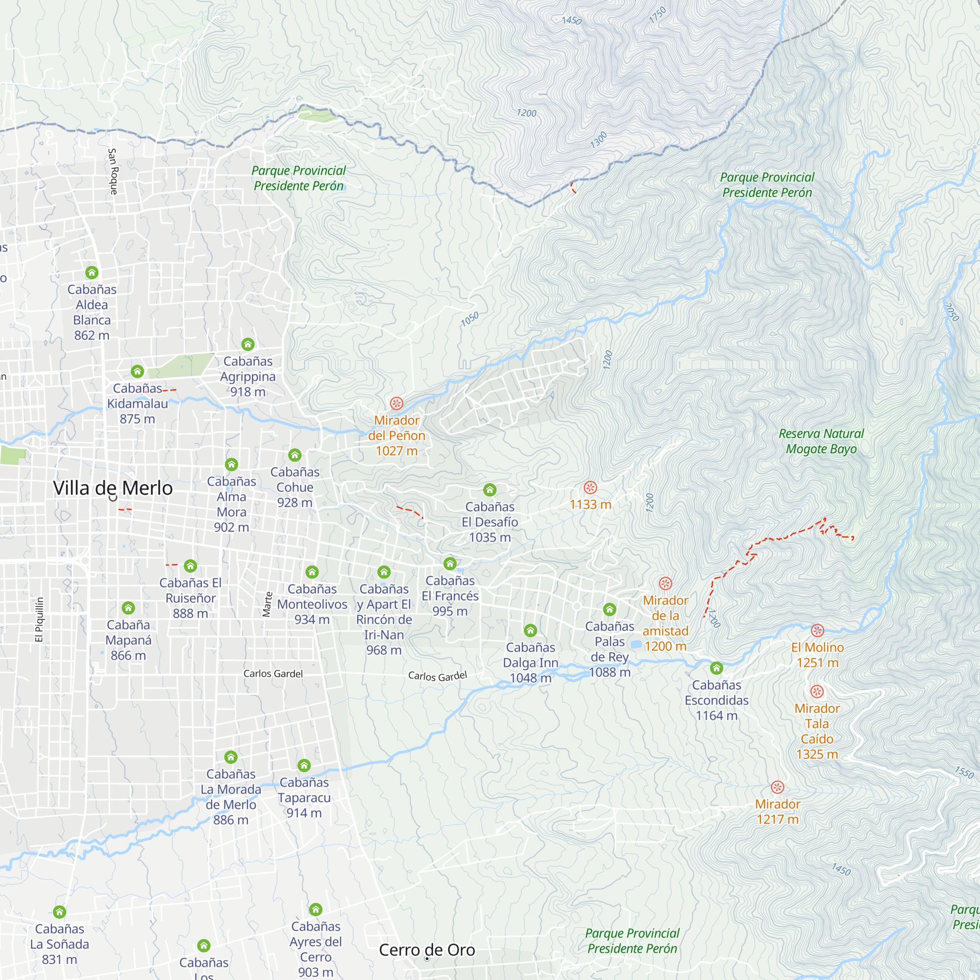 Cabañas El Desafío map