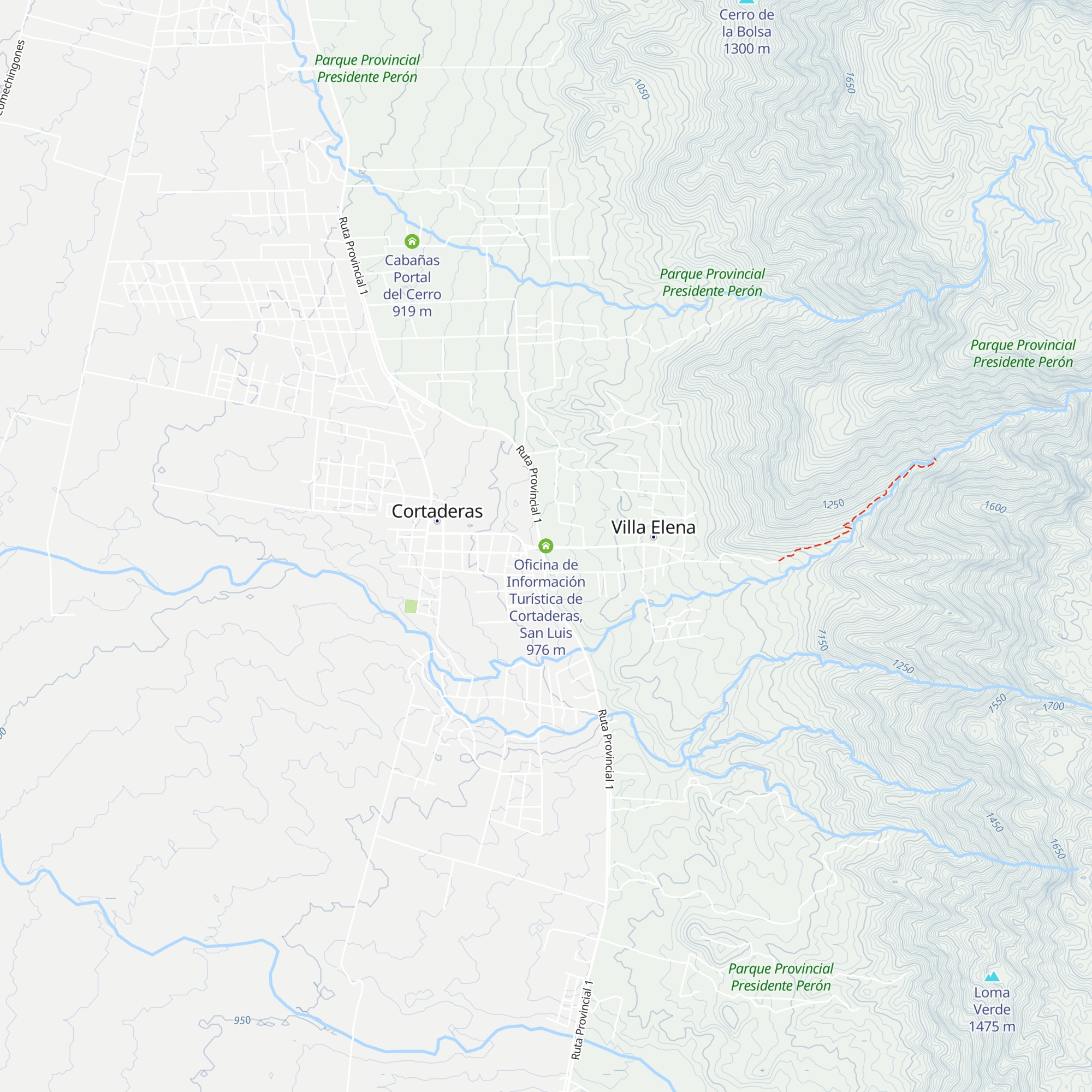 Oficina de Información Turística de Cortaderas, San Luis map
