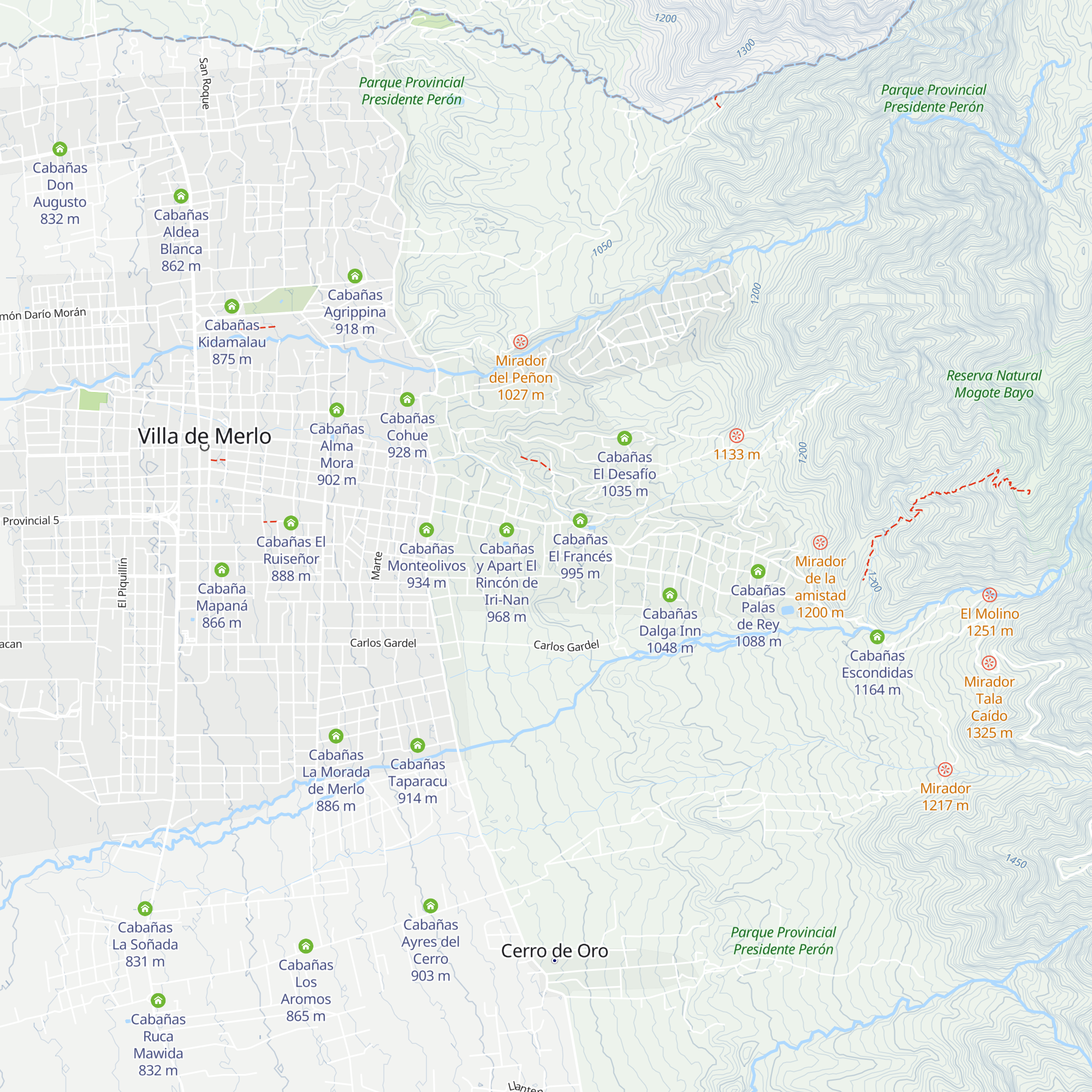 Cabañas Ayllu map