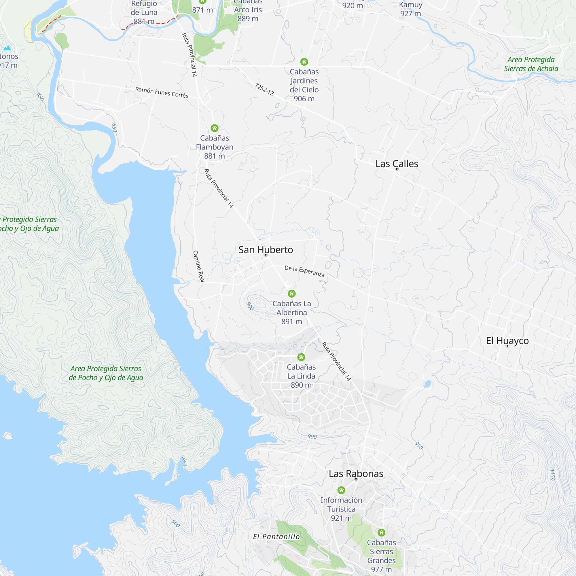 Cabañas Mayem map