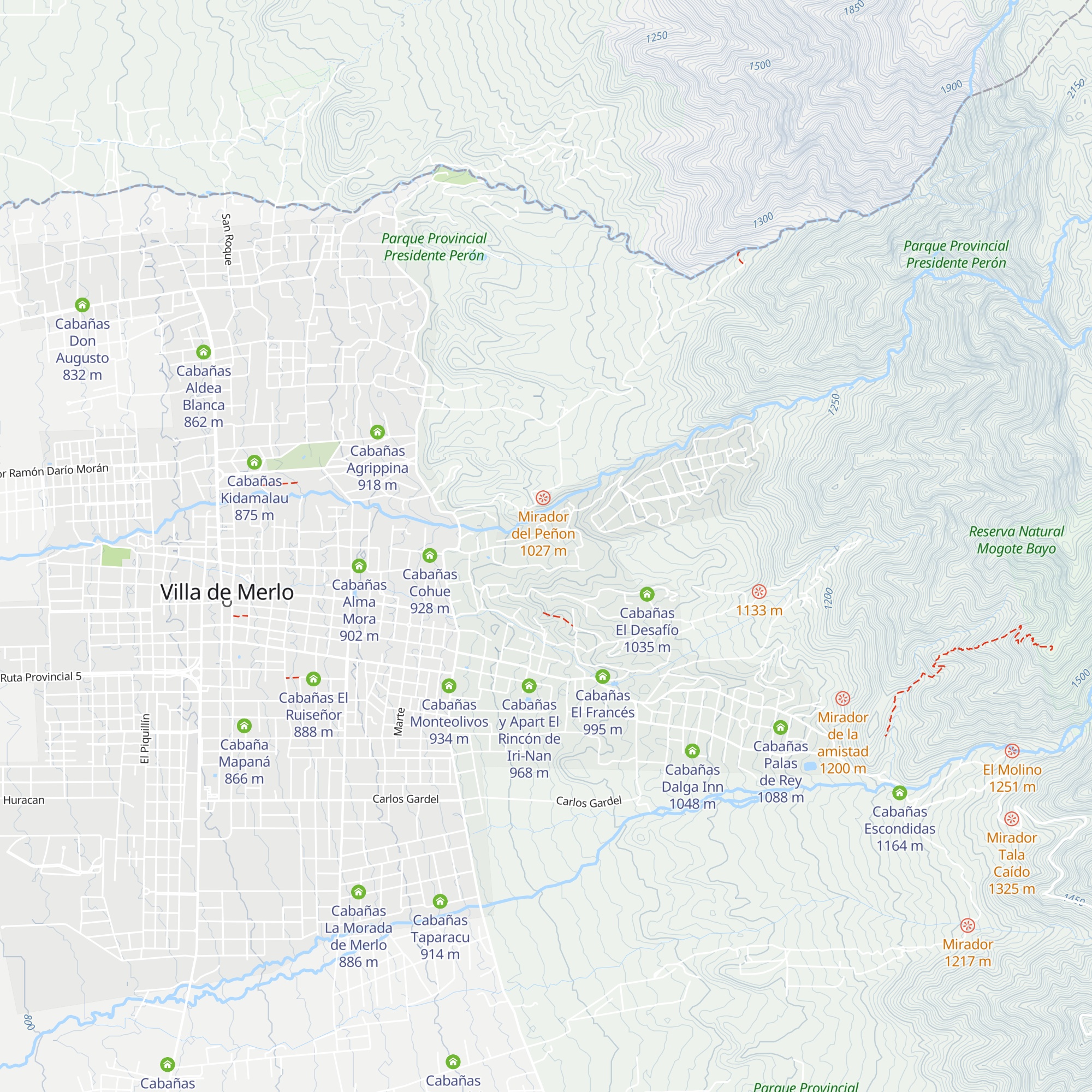 Cabañas Medalla Milagrosa map