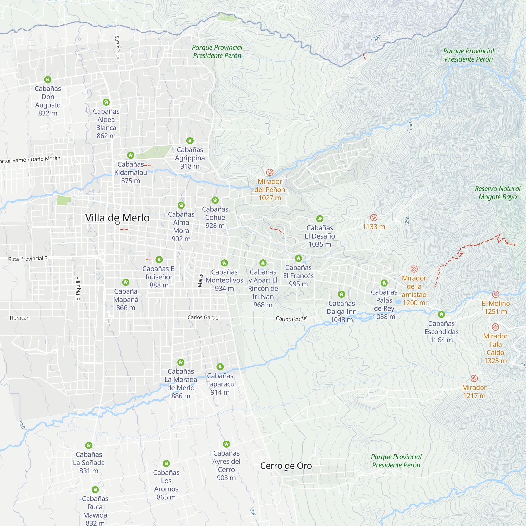 Cabañas y Apart El Rincón de Iri-Nan map