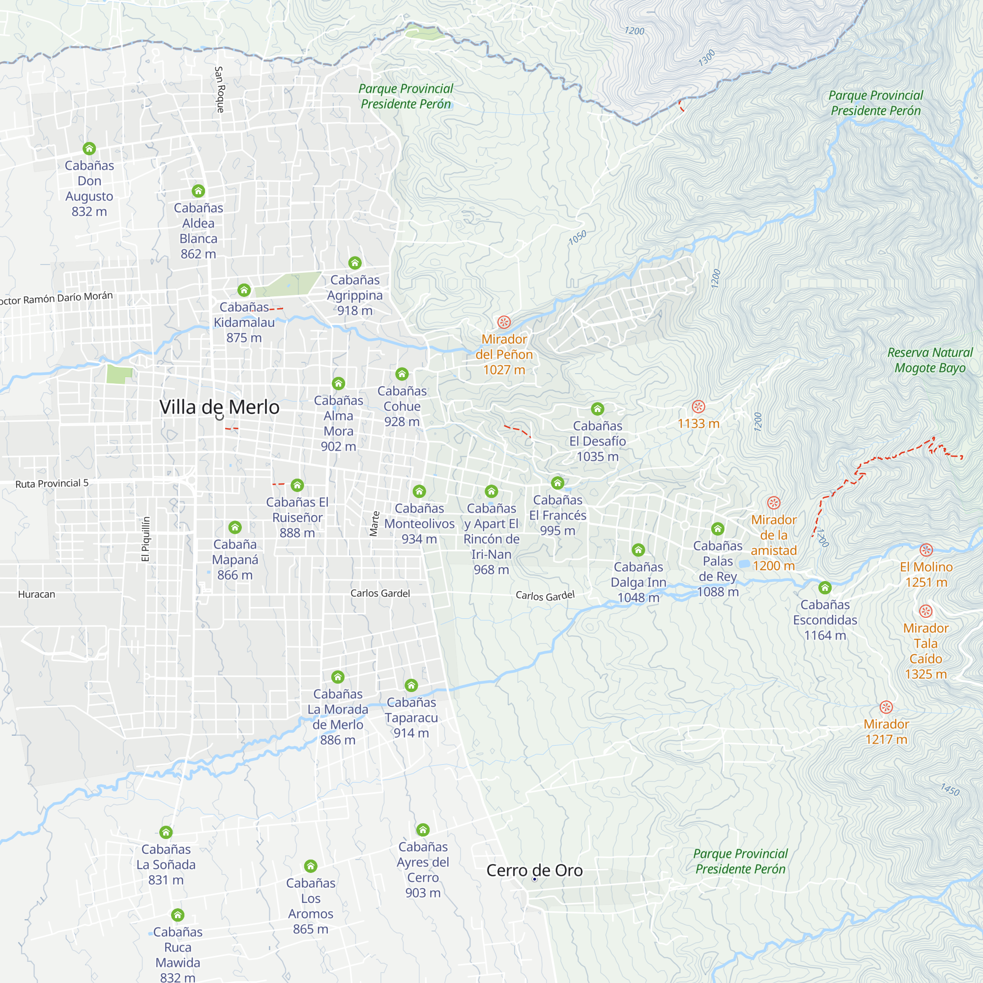 Cabañas y Apart El Rincón de Iri-Nan map