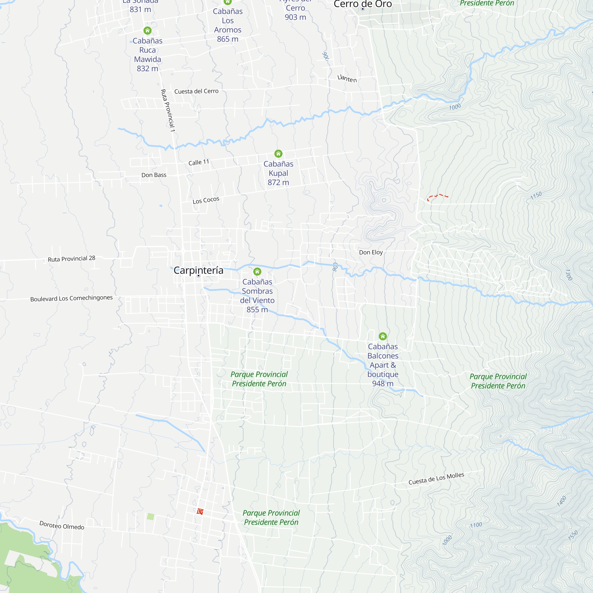 Cabañas Los Nonos map