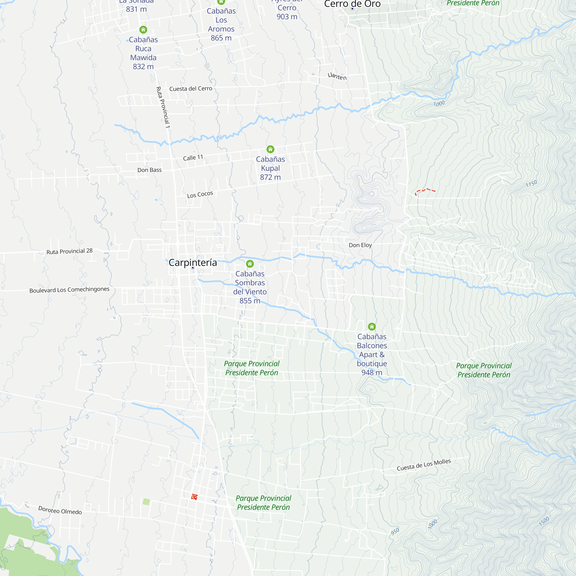 Cabañas Los Nonos map