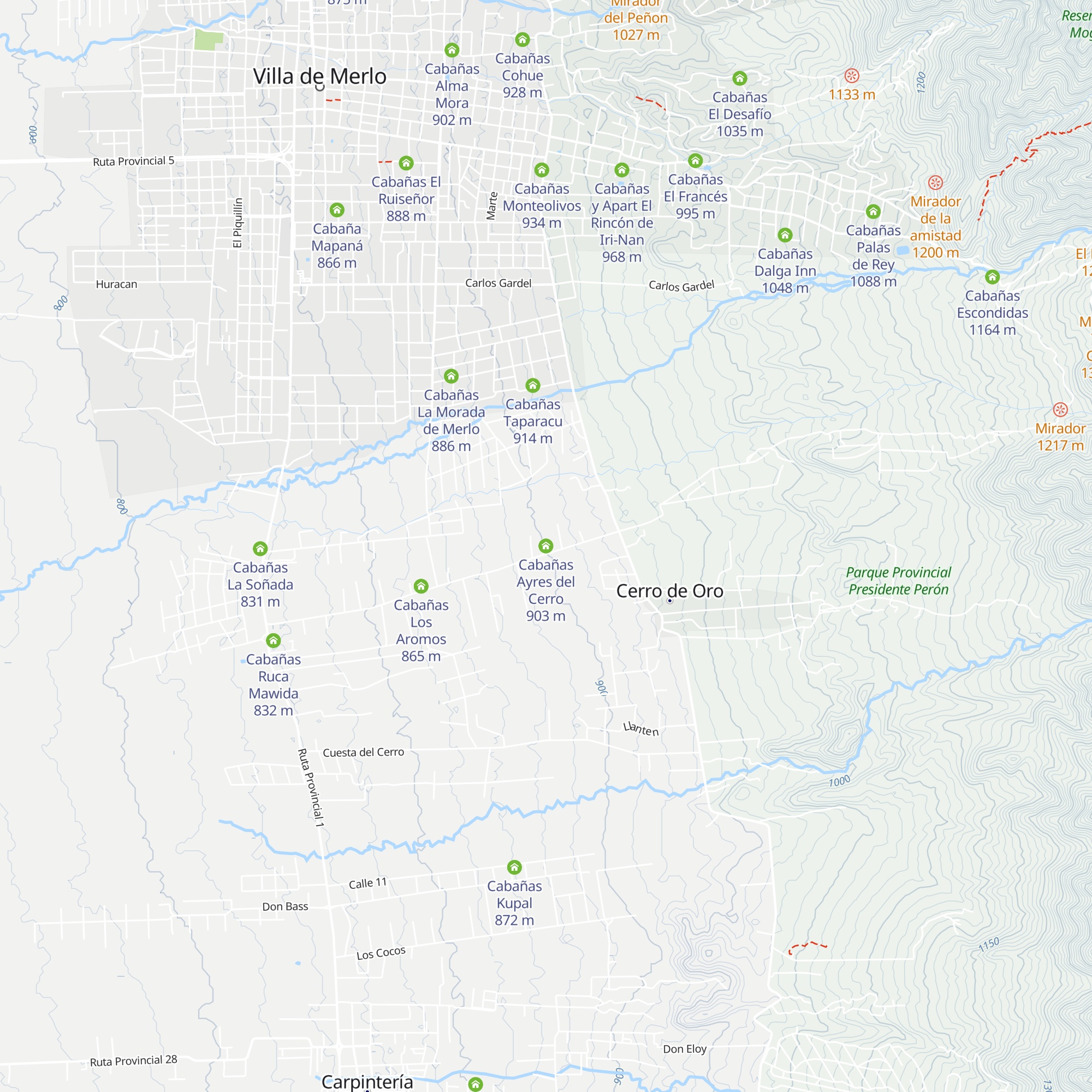 Cabañas Ayres del Cerro map