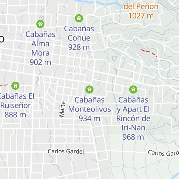 Map of Cabañas Monteolivos