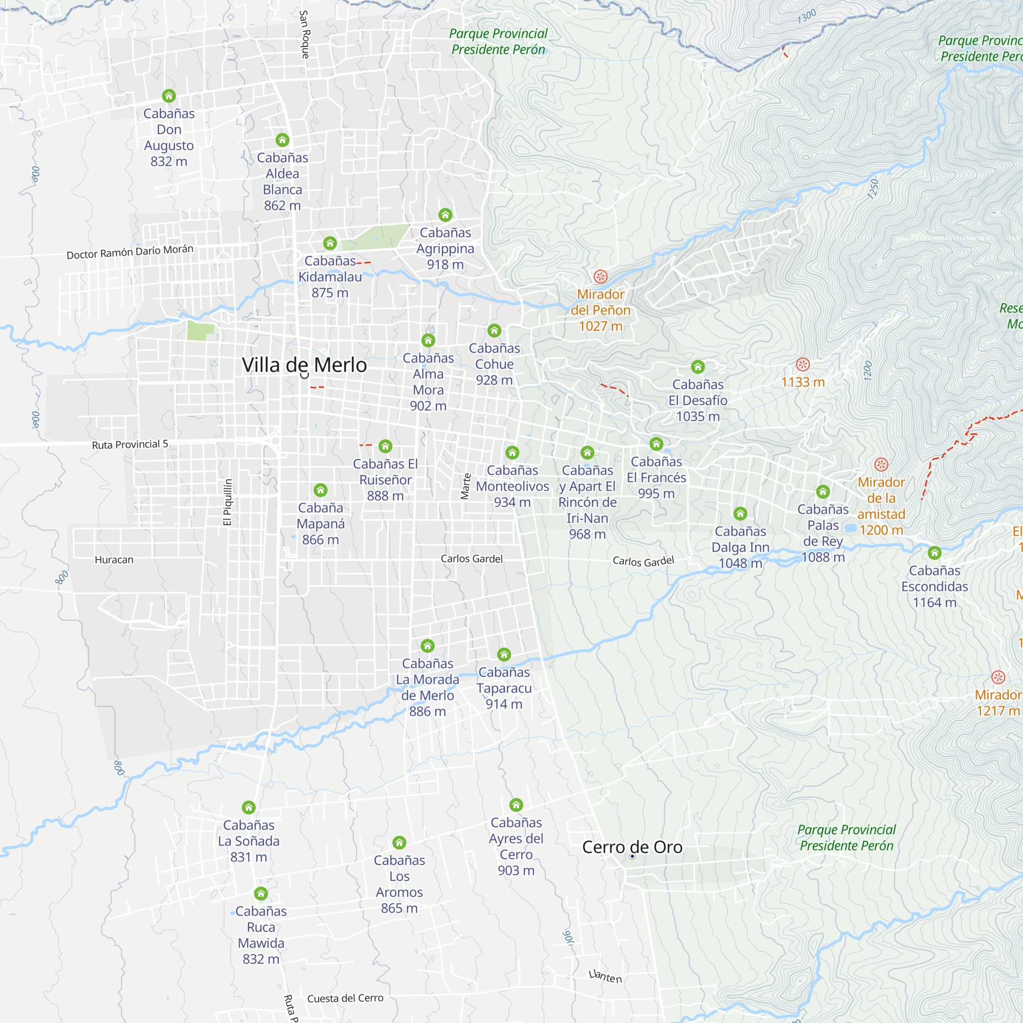 Cabañas El Maitén map