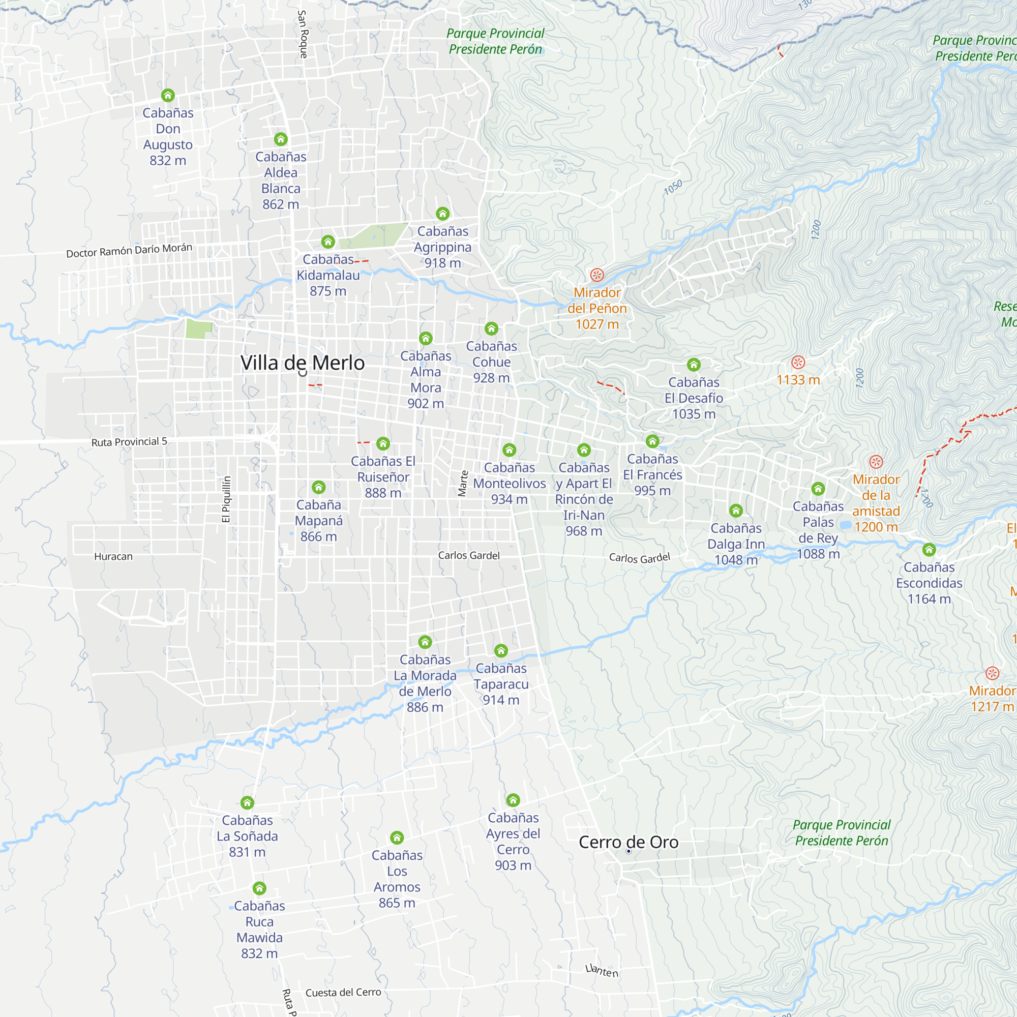 Cabañas El Maitén map