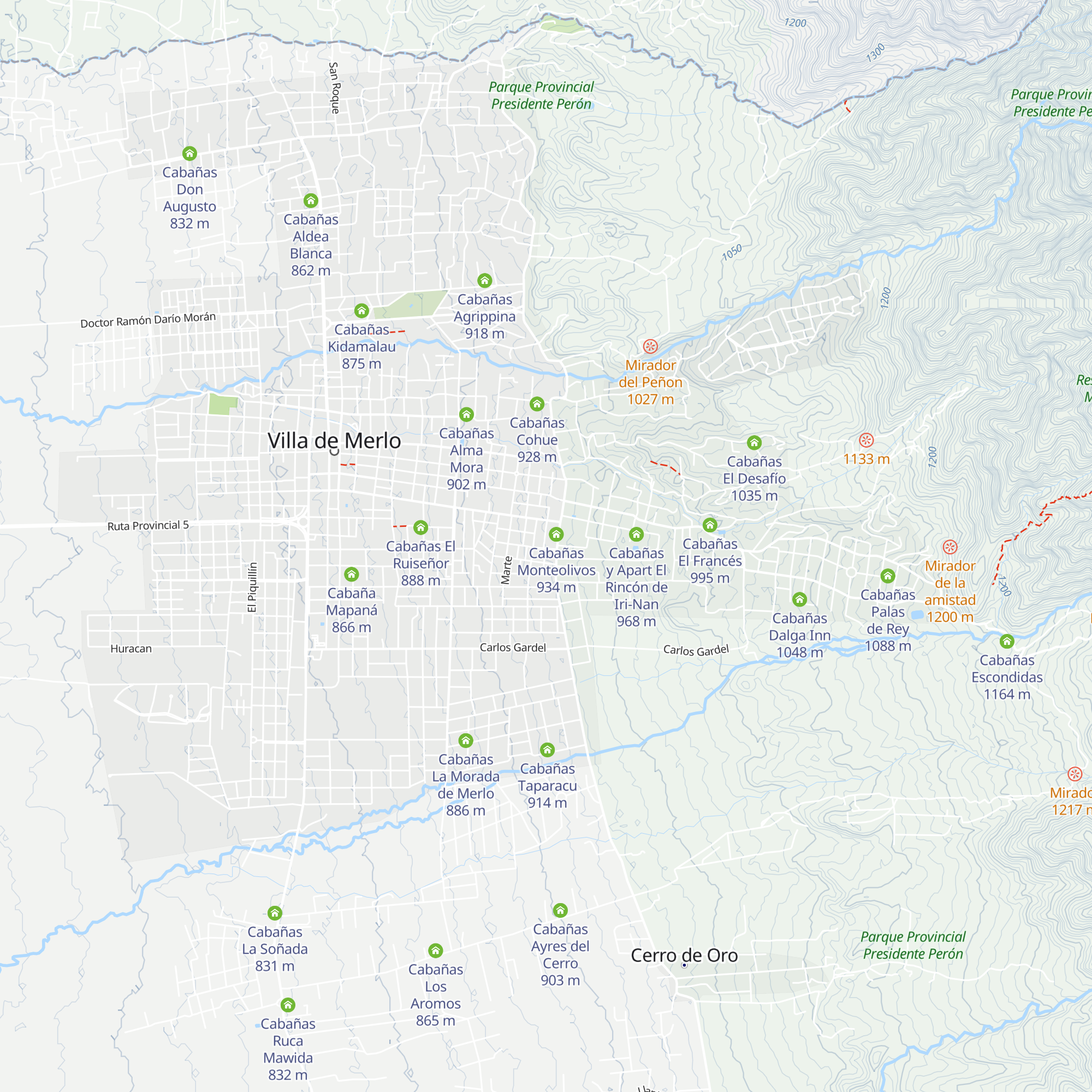 Cabañas & Spa Pio Pio map