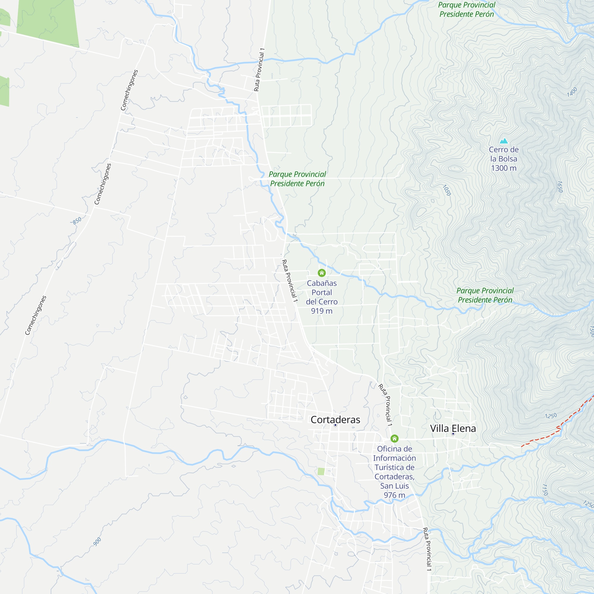 Cabañas Las Cortaderas map