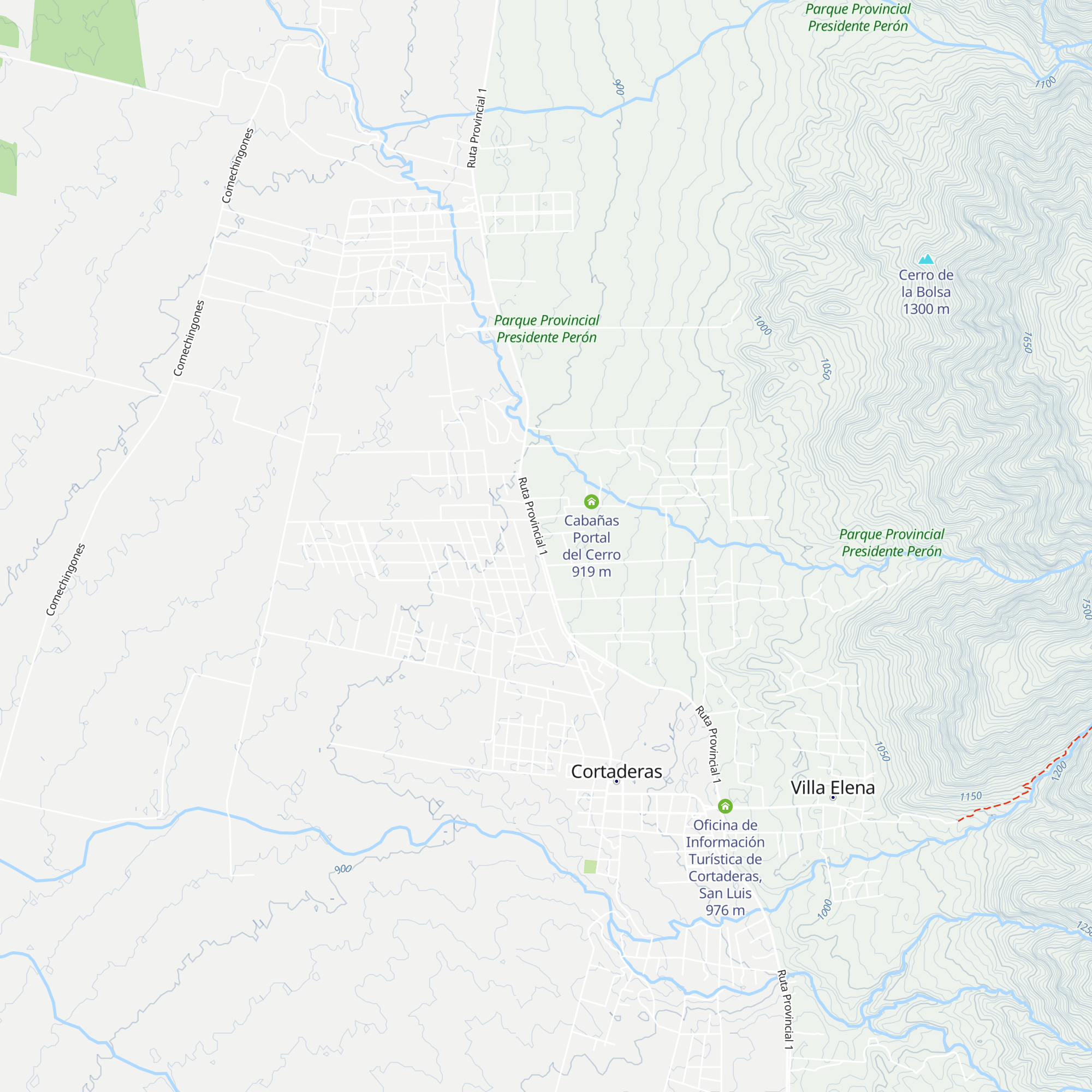 Cabañas Las Cortaderas map