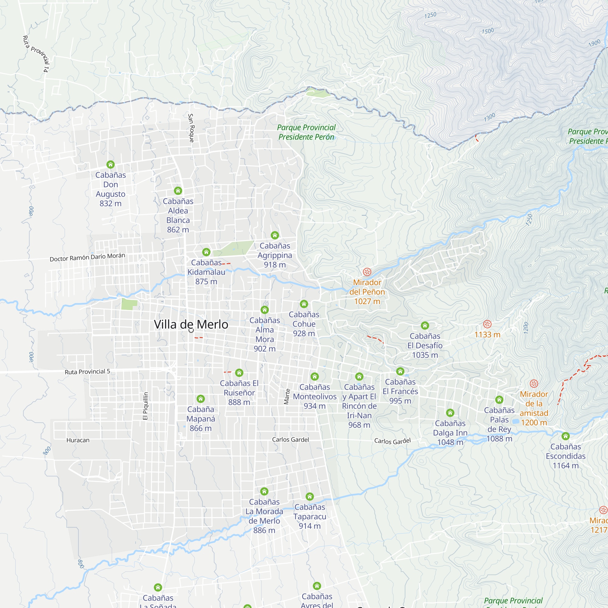 Cabañas Cohue map