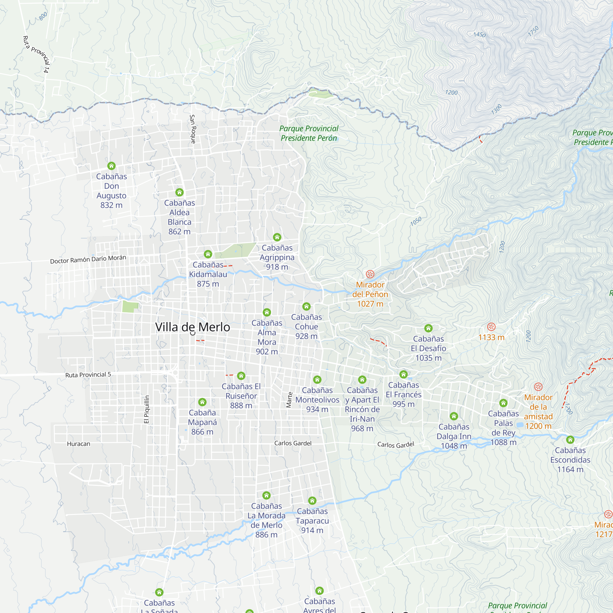 Cabañas Cohue map