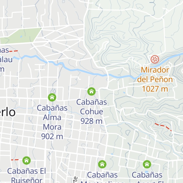 Map of Cabañas Cohue