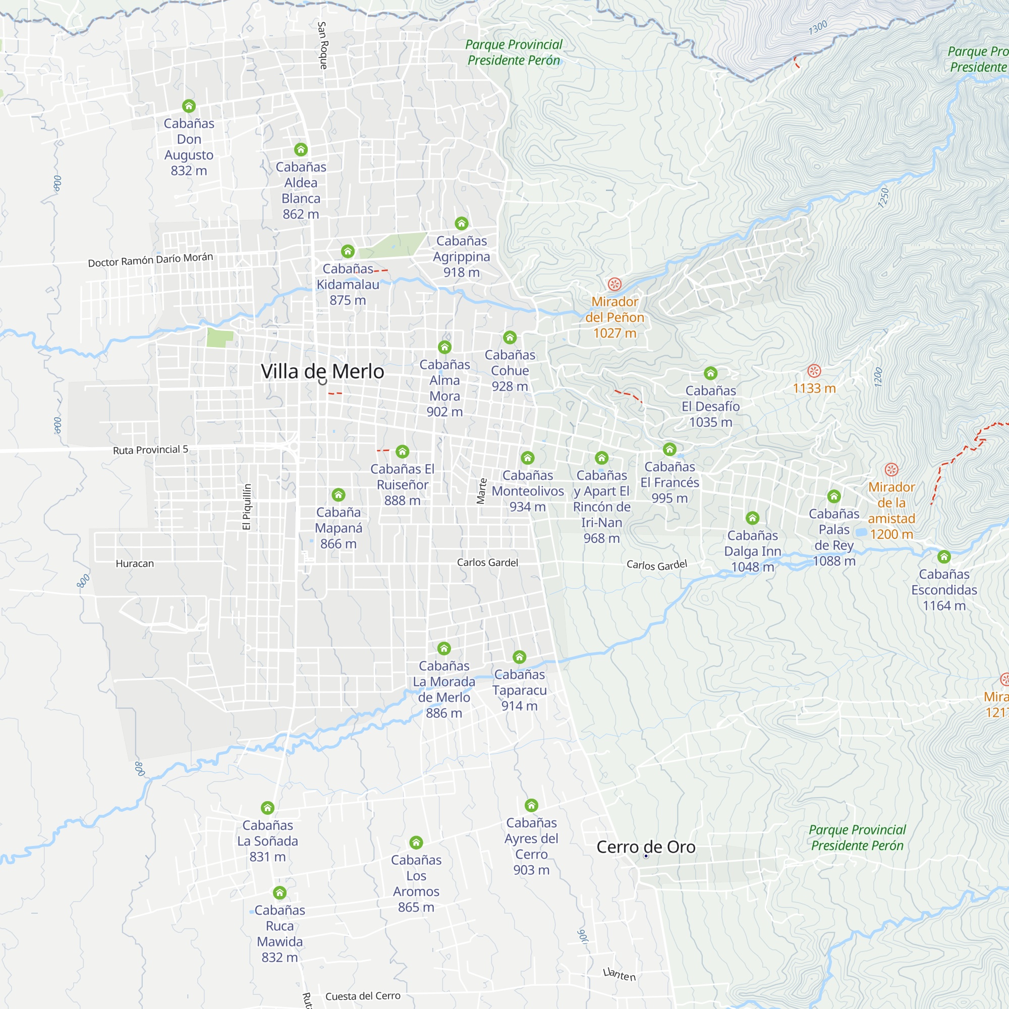 Cabañas Inticami map