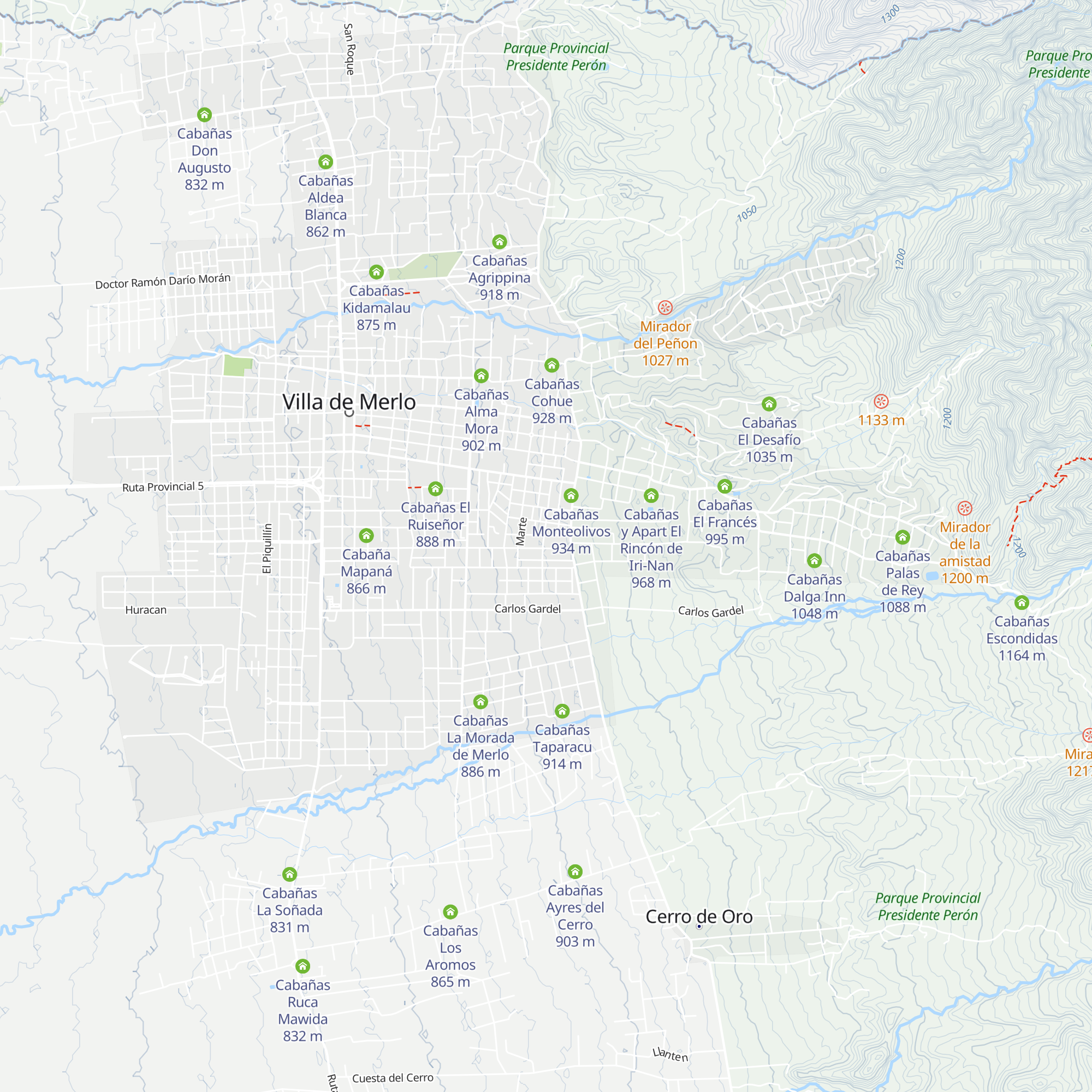 Cabañas Inticami map