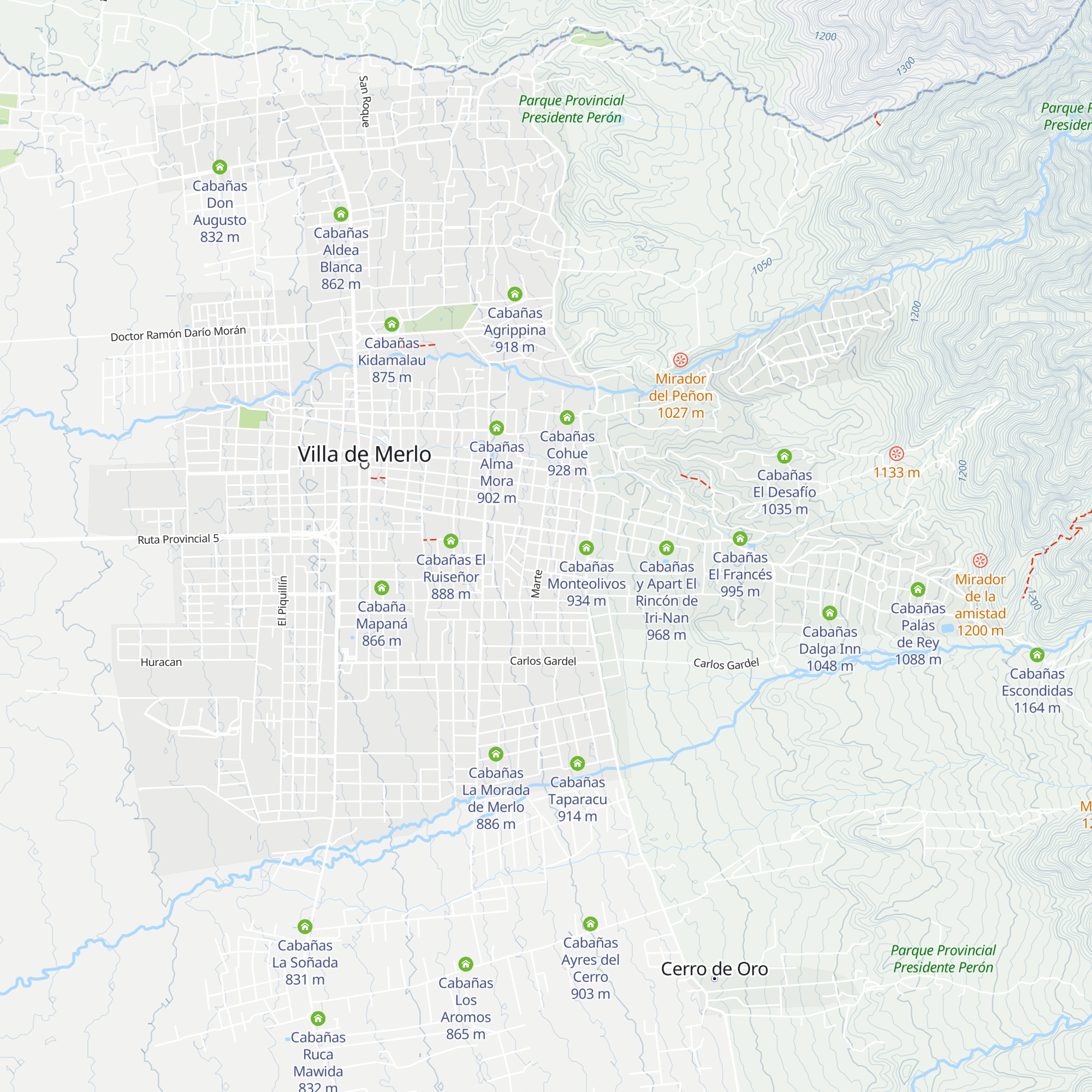 Cabañas Cinco Soles map