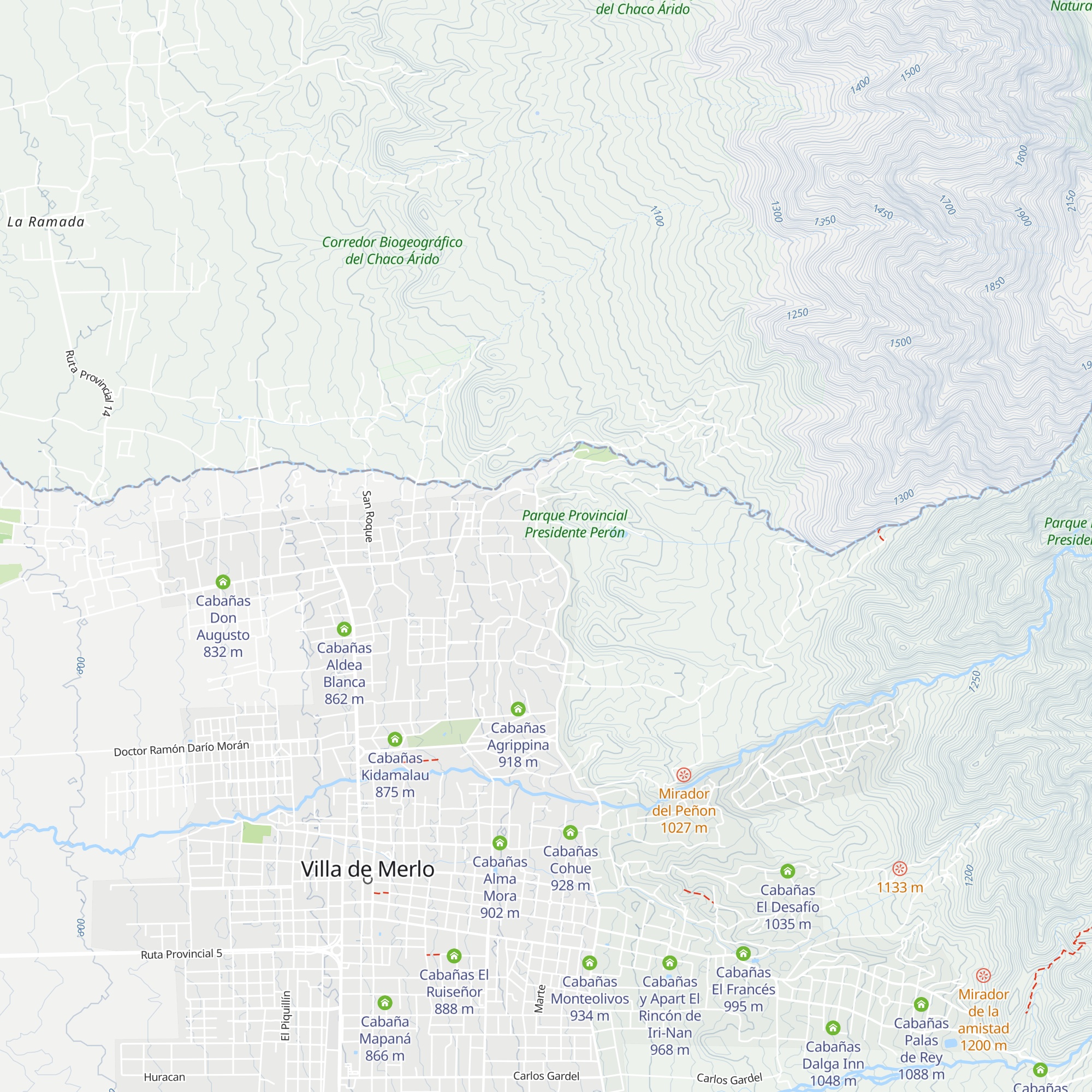 Cabañas Duplex Aguaribay map