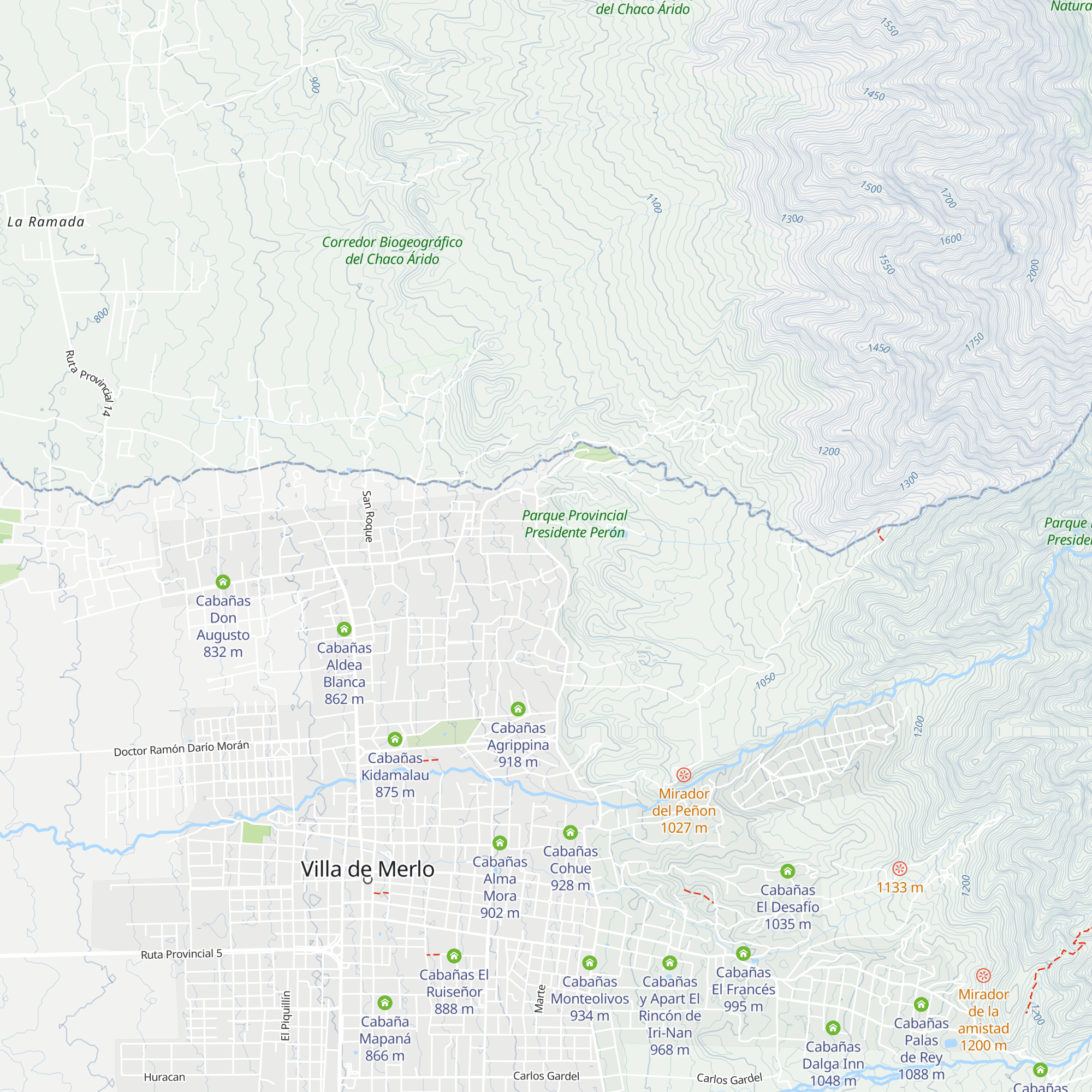 Cabañas Duplex Aguaribay map